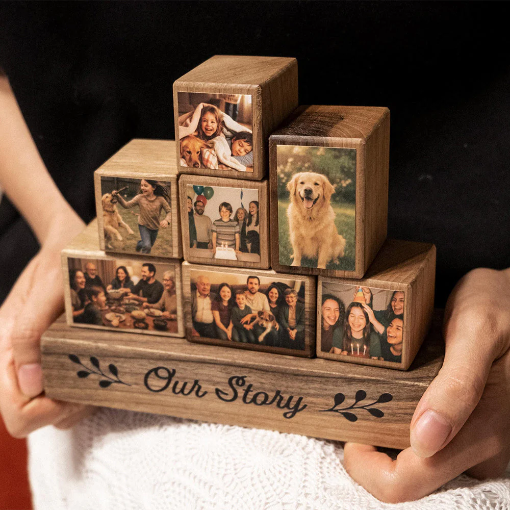 Custom Family Photo Collage Wooden Blocks Set - Gift For Family, Boyfriend, Girlfriend LM32 899177 - Image 5