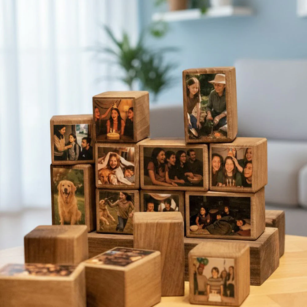 Custom Family Photo Collage Wooden Blocks Set - Gift For Family, Boyfriend, Girlfriend LM32 899177 - Image 6