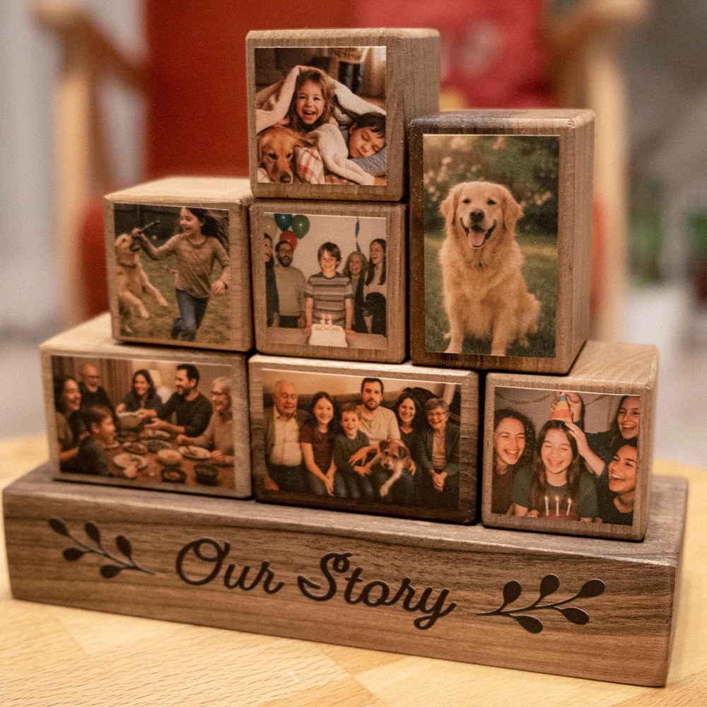 Custom Family Photo Collage Wooden Blocks Set - Gift For Family, Boyfriend, Girlfriend LM32 899177 - Image 8