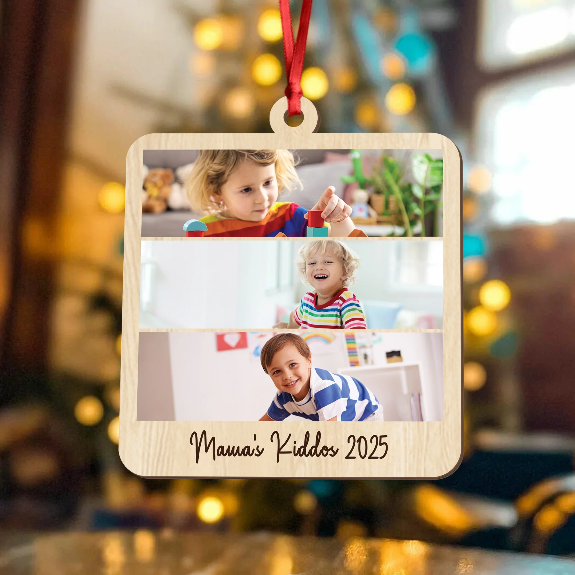 Custom Family Photo Keepsake 2025 Christmas Gift Wooden Ornament LM32 897335 - Image 6