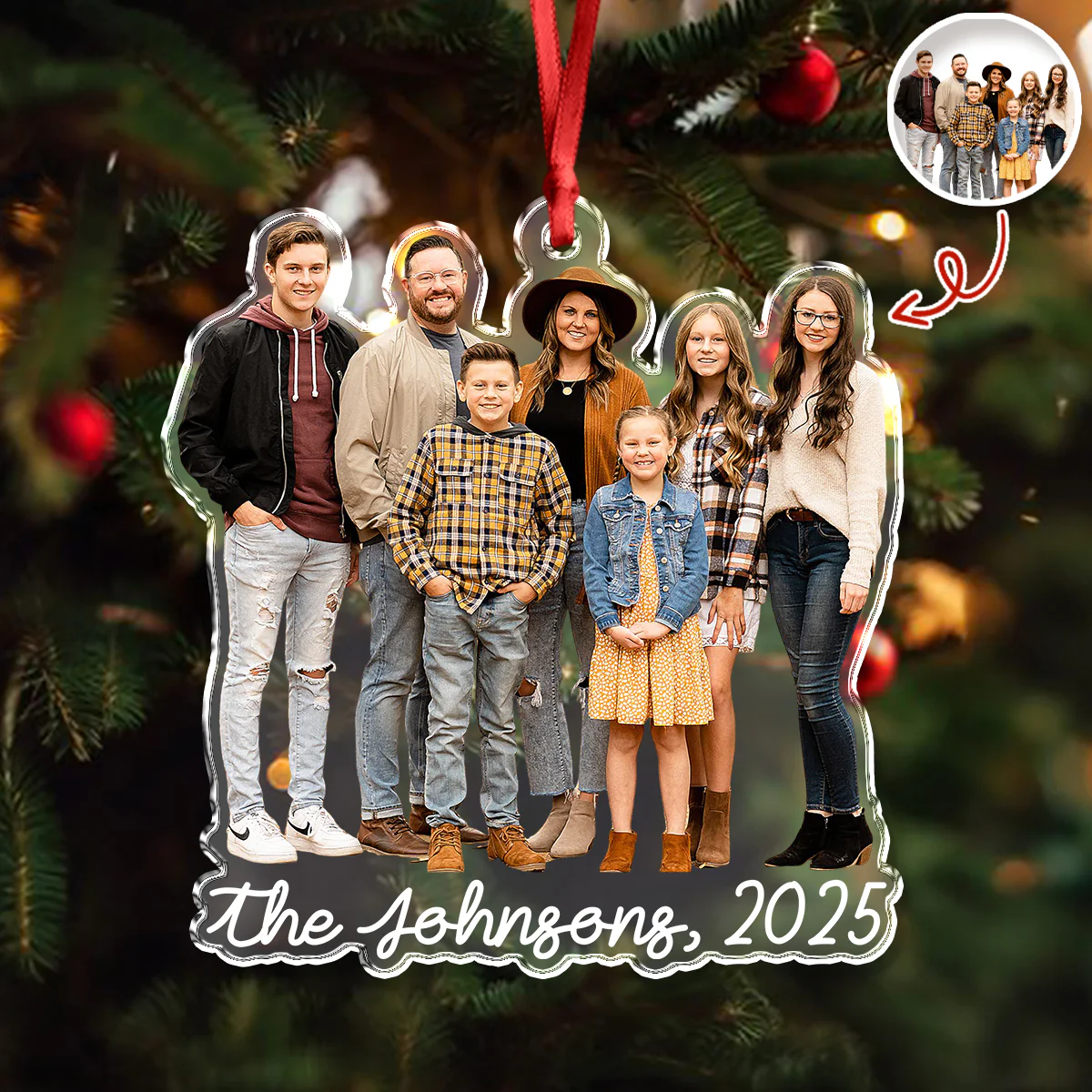 Custom Family Photo Style 2025 Christmas Acrylic Ornament LM32 895985 - Image 7
