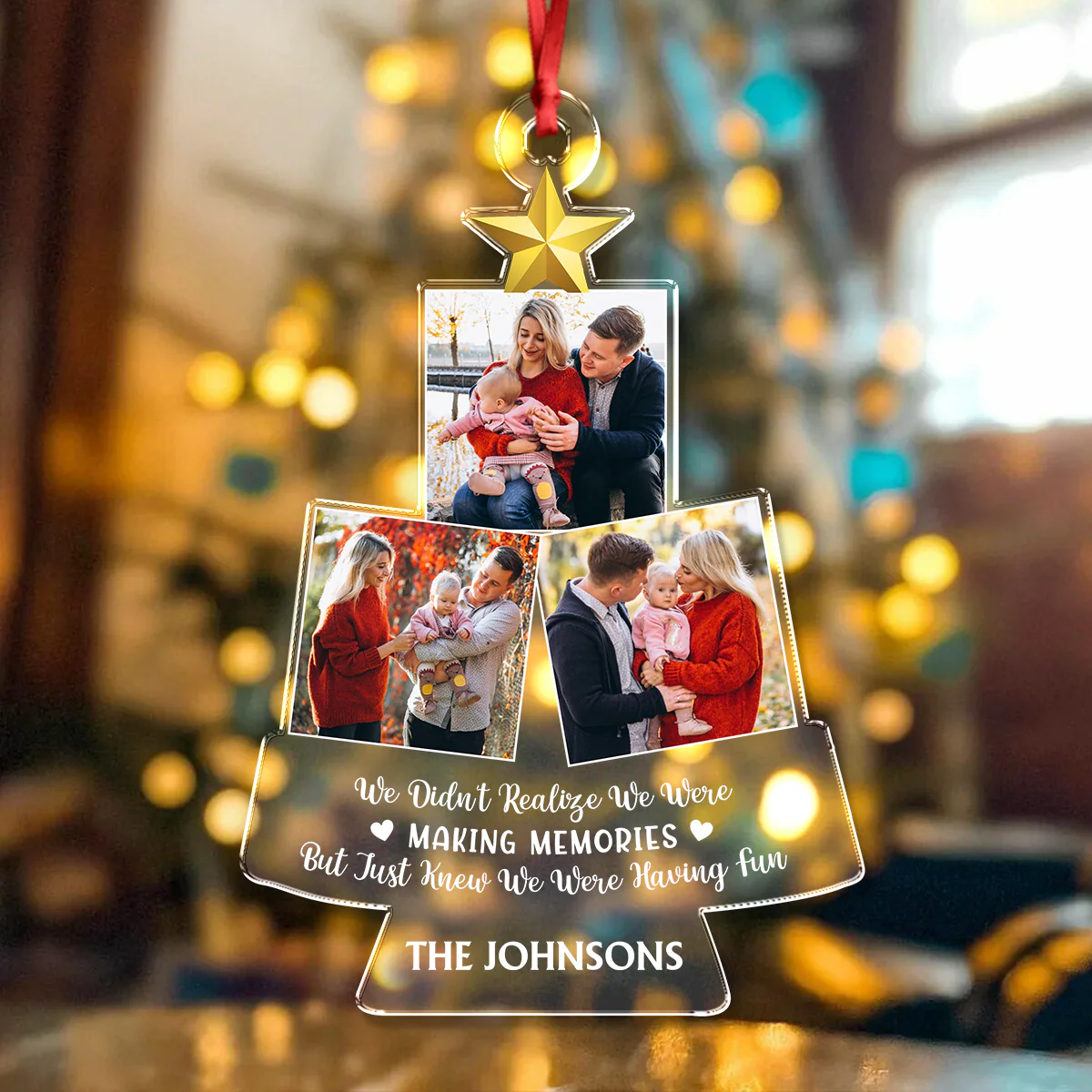 Custom Family Photo We Just Knew We're Having Fun Christmas Acrylic Ornament LM32 895901 - Image 6