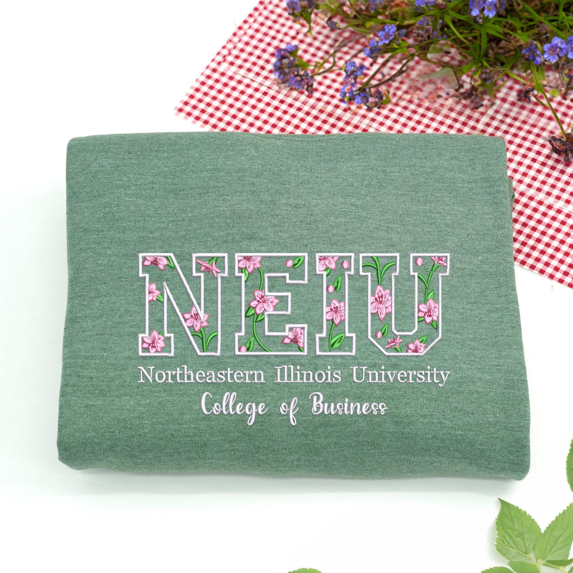 Custom Floral College Sleeve Embroidered Sweatshirt - Graduation or Alumni Gift LM32 899745 - Image 6