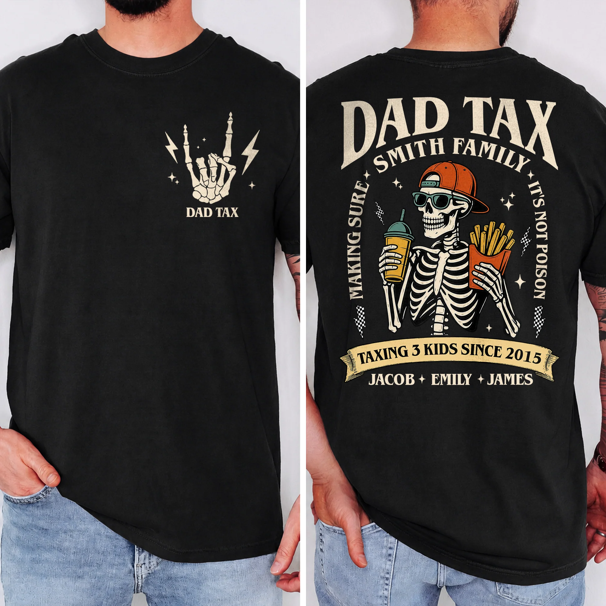 Custom Funny Dad Tax Shirt Back & Front Comfort Shirt - Gift for Father's Day LM32 669063 - Image 2