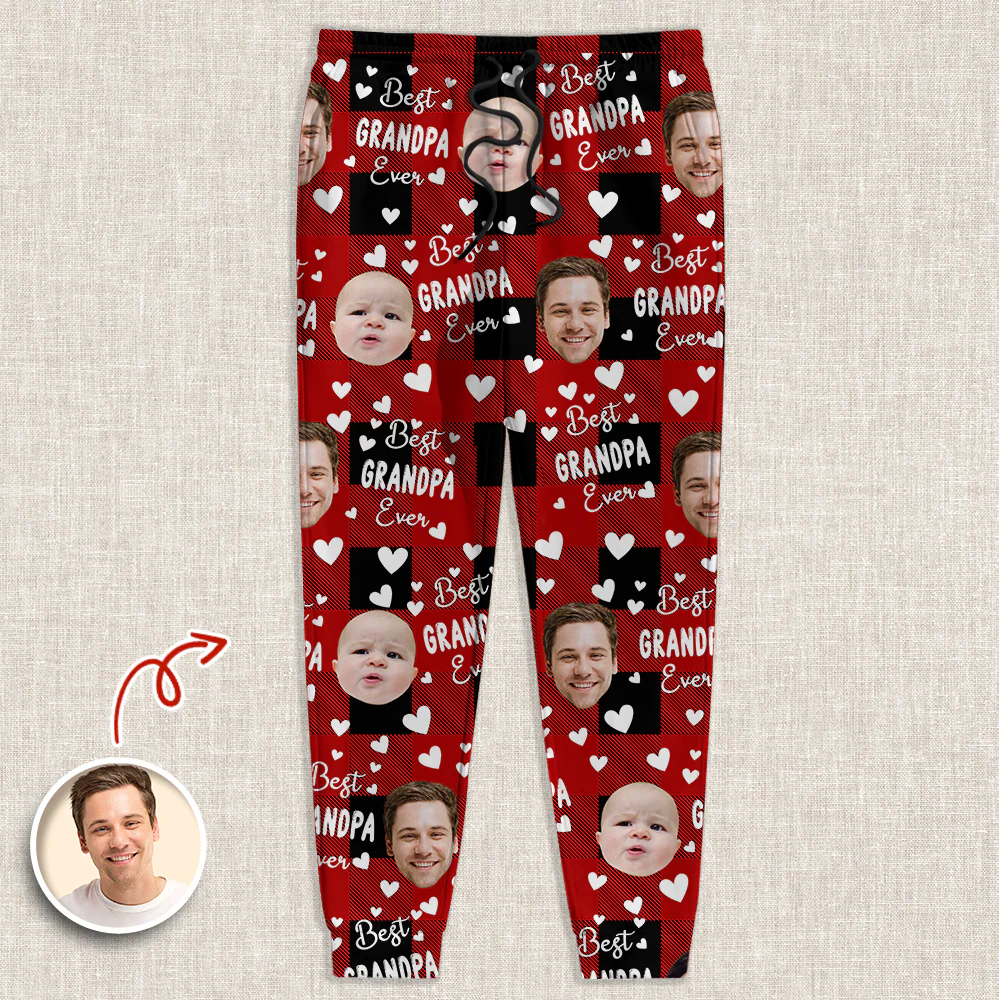 Custom Funny Face Best Dad Ever Christmas Sweatpants For Matching Family LM32 893883 - Image 5