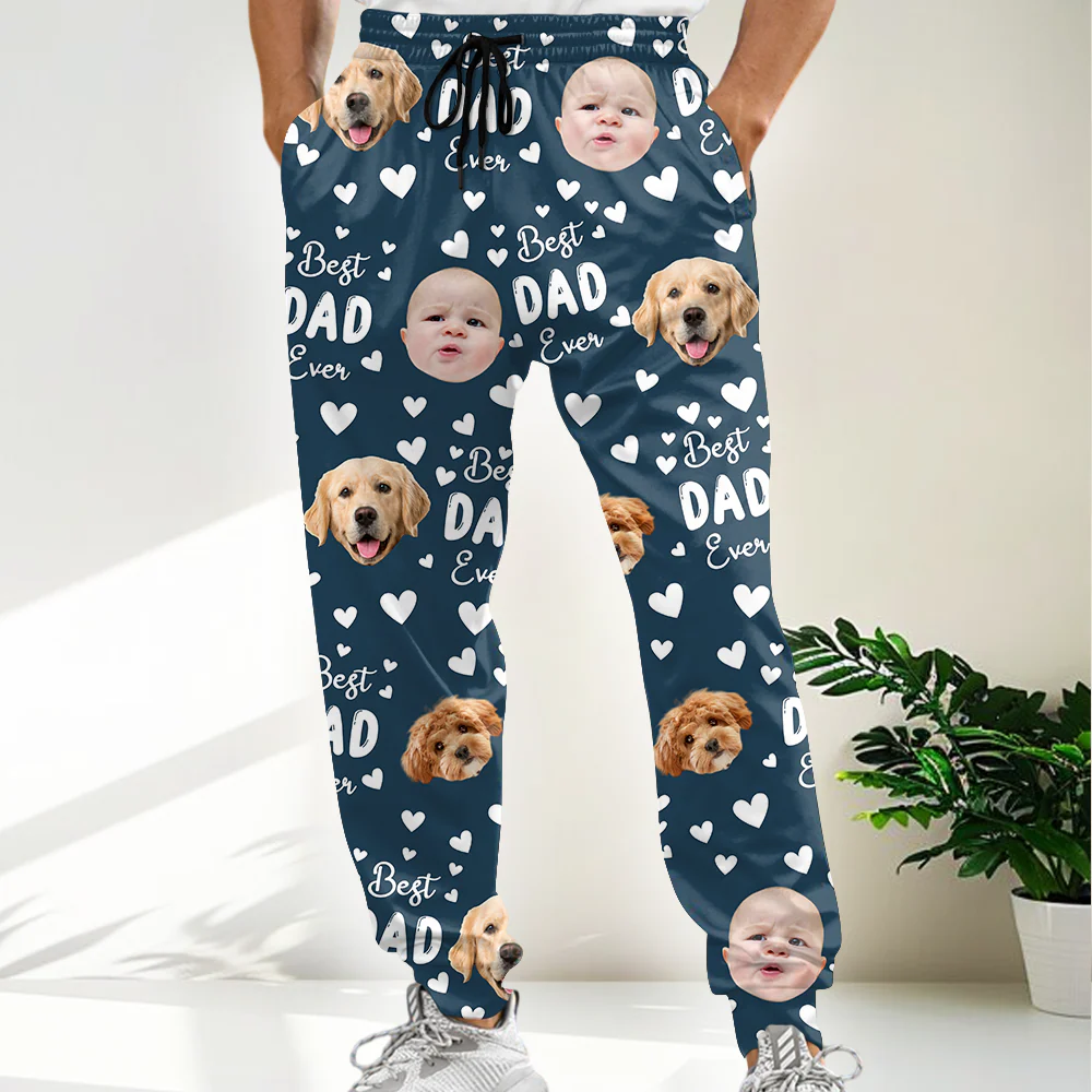 Custom Funny Face Best Dad Ever Sweatpants For Family LM32 893619 - Image 4