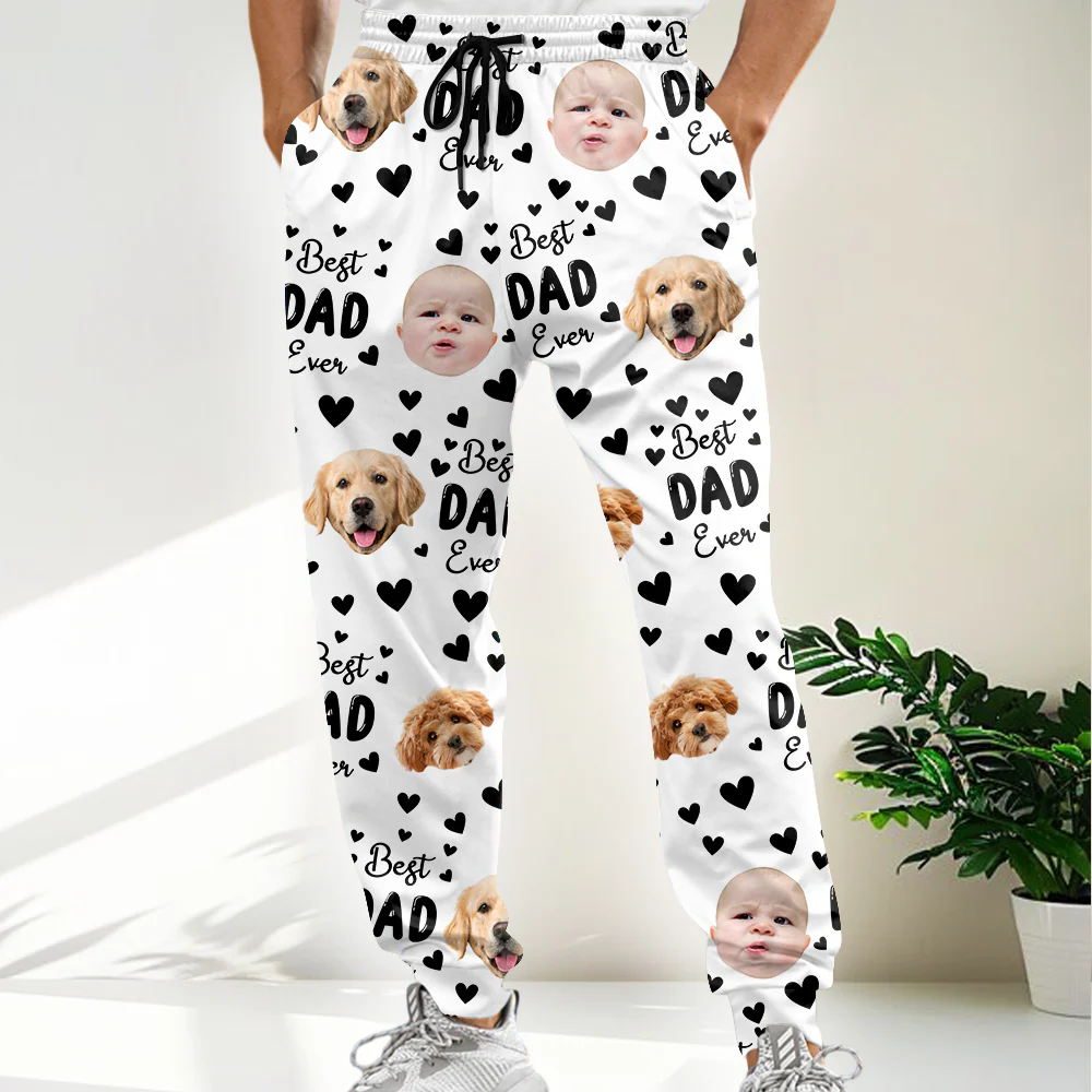 Custom Funny Face Best Dad Ever Sweatpants For Family LM32 893619 - Image 5