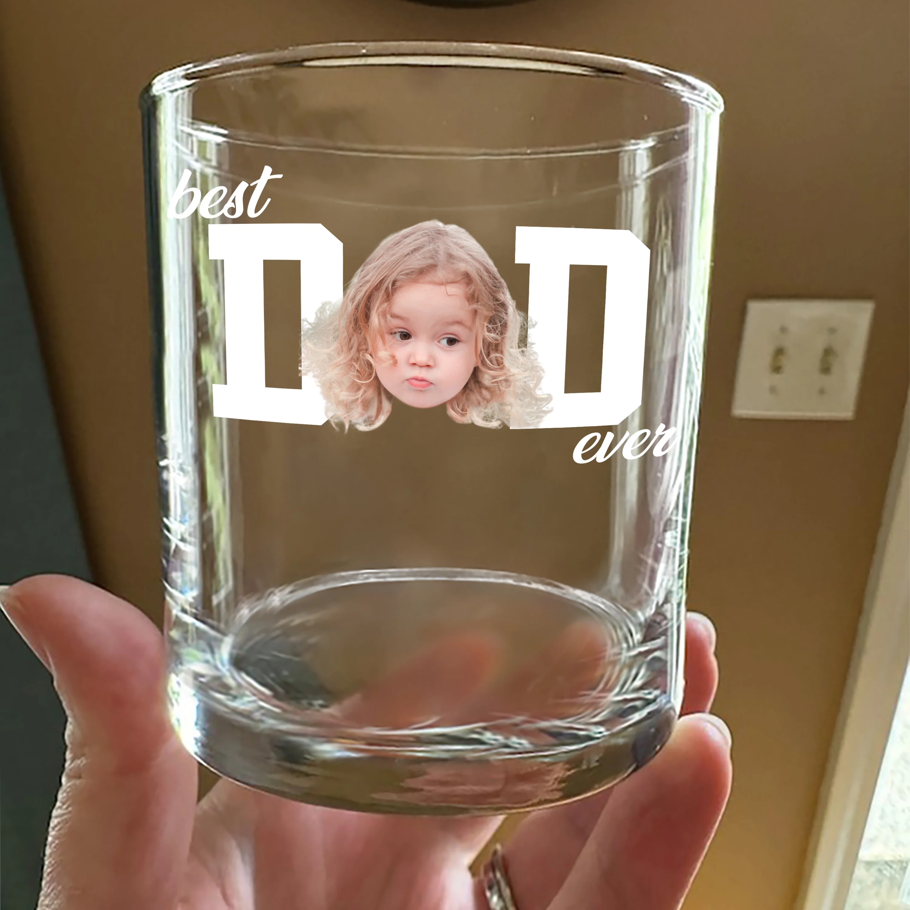 Custom Funny Face Best Dad Ever Whiskey Glass - Gift For Father's Day LM32 668979 - Image 2