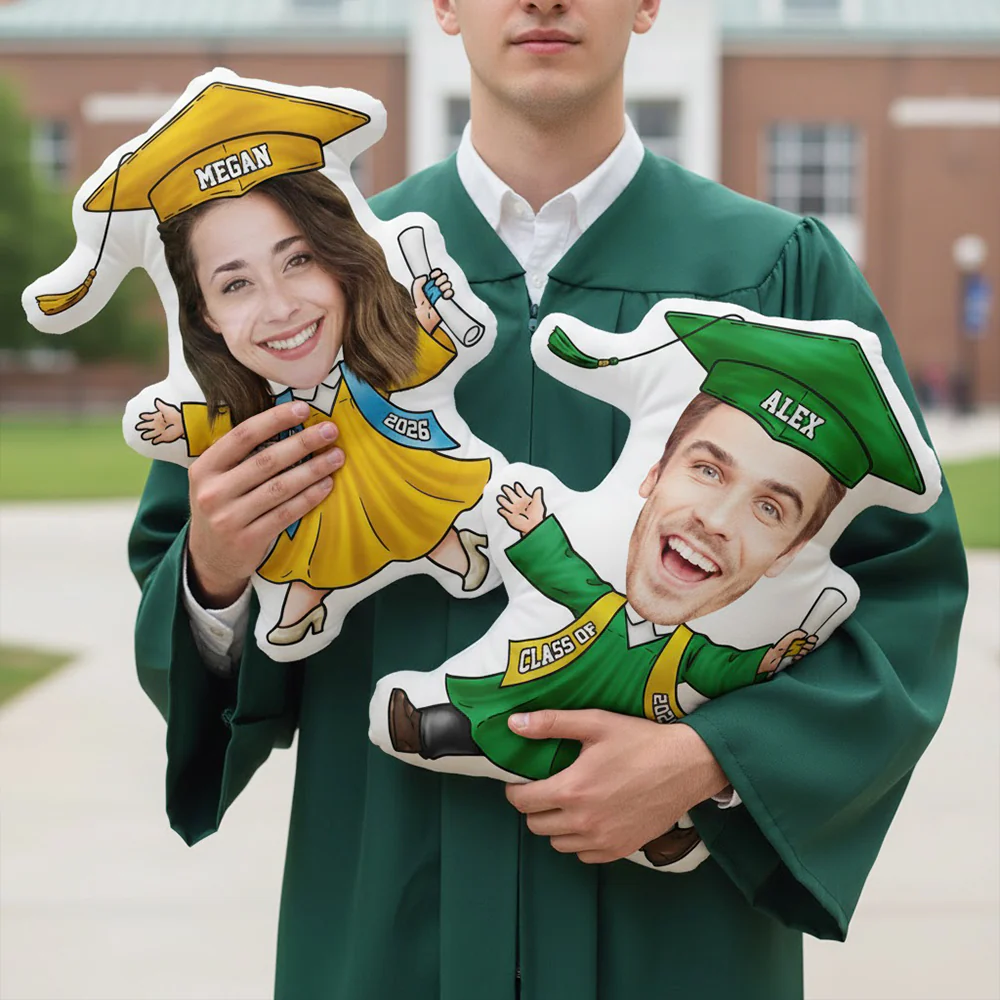 Custom Funny Face Class of 2026 Graduation Shaped Pillow, Senior Gift LM32 899337 - Image 3