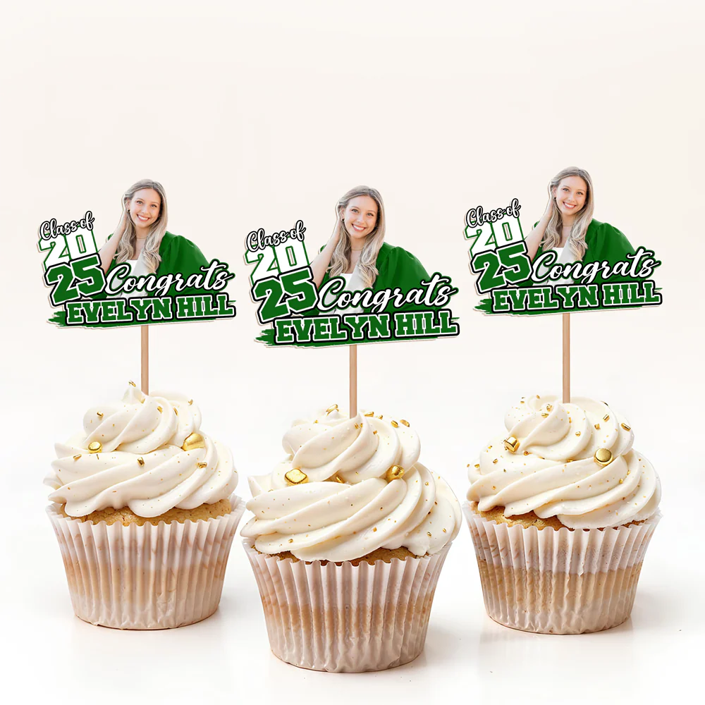 Custom Funny Face Congrats Graduation Party Decoration Cupcake Toppers LM32 893195 - Image 11
