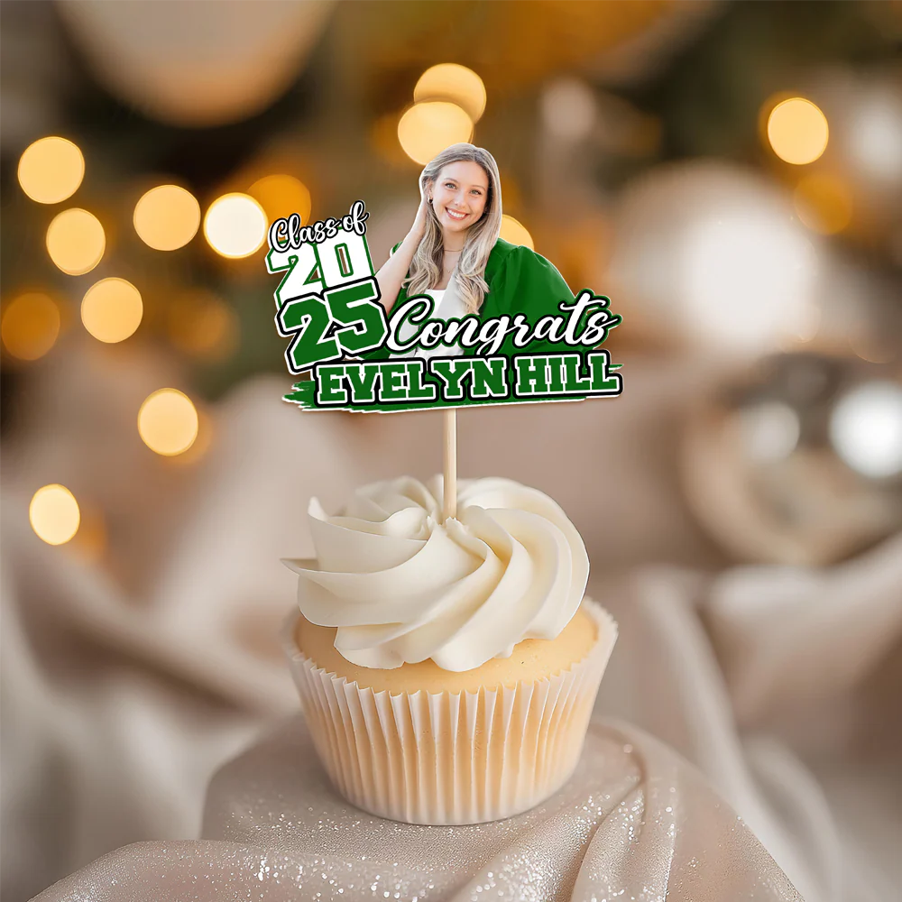 Custom Funny Face Congrats Graduation Party Decoration Cupcake Toppers LM32 893195 - Image 2