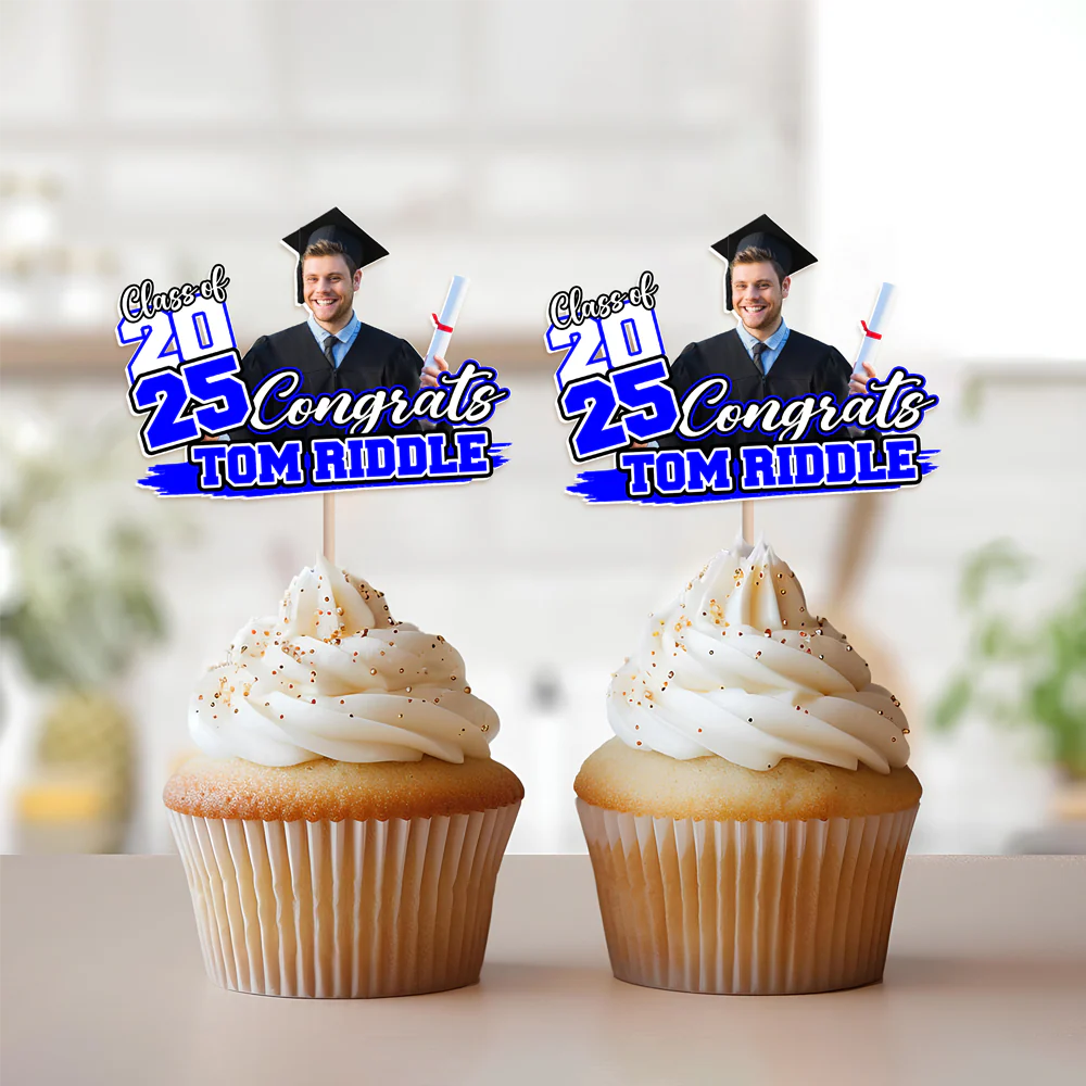 Custom Funny Face Congrats Graduation Party Decoration Cupcake Toppers LM32 893195 - Image 3