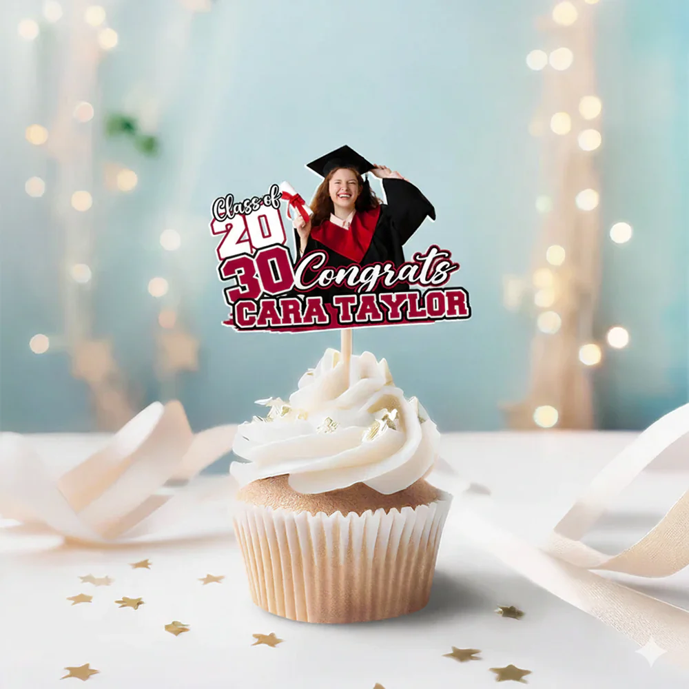 Custom Funny Face Congrats Graduation Party Decoration Cupcake Toppers LM32 893195 - Image 9