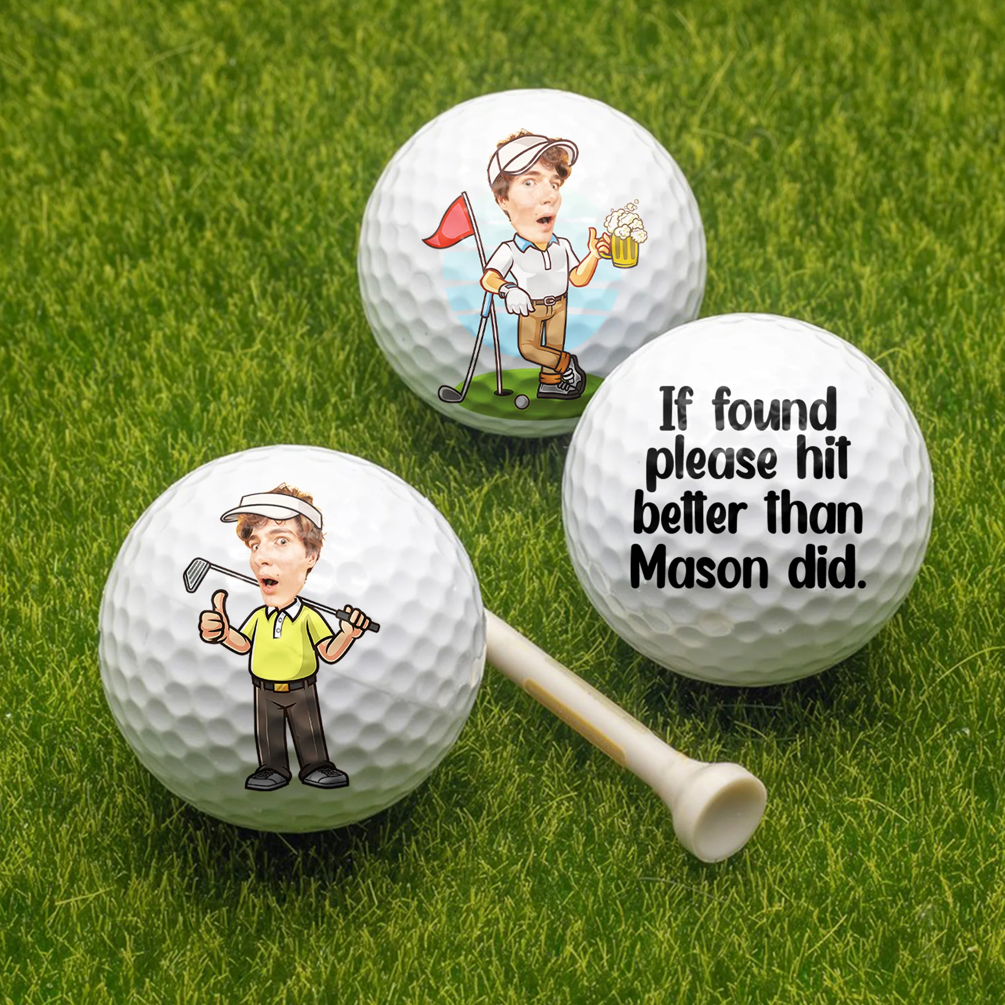Custom Funny Face If Found Please Hit Better Unique Golf Ball LM32 893547 - Image 4