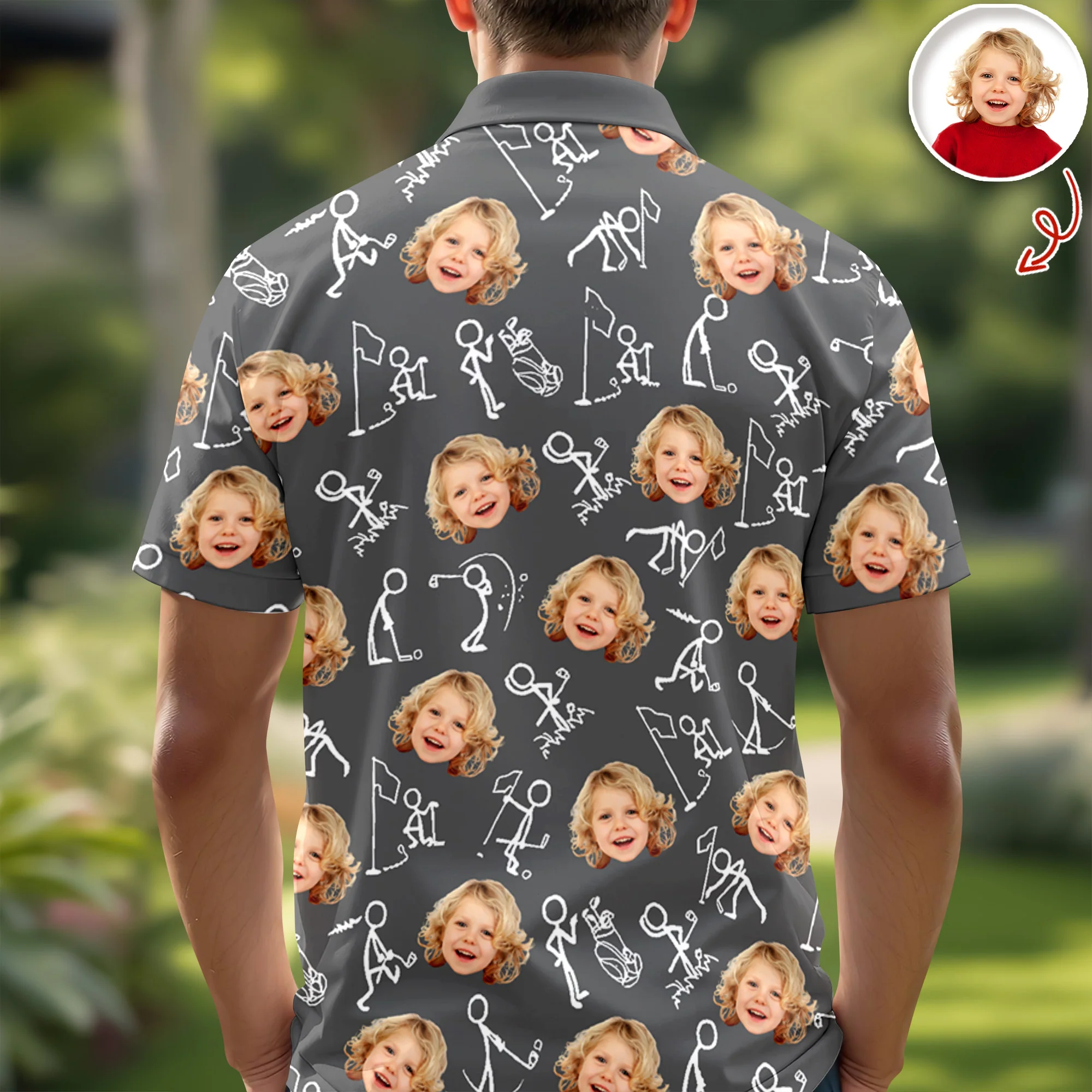 Custom Funny Face Minimalist Golf Pose Polo Shirt Gift For Golfer, Golf Lovers LM32 897617 - Image 2
