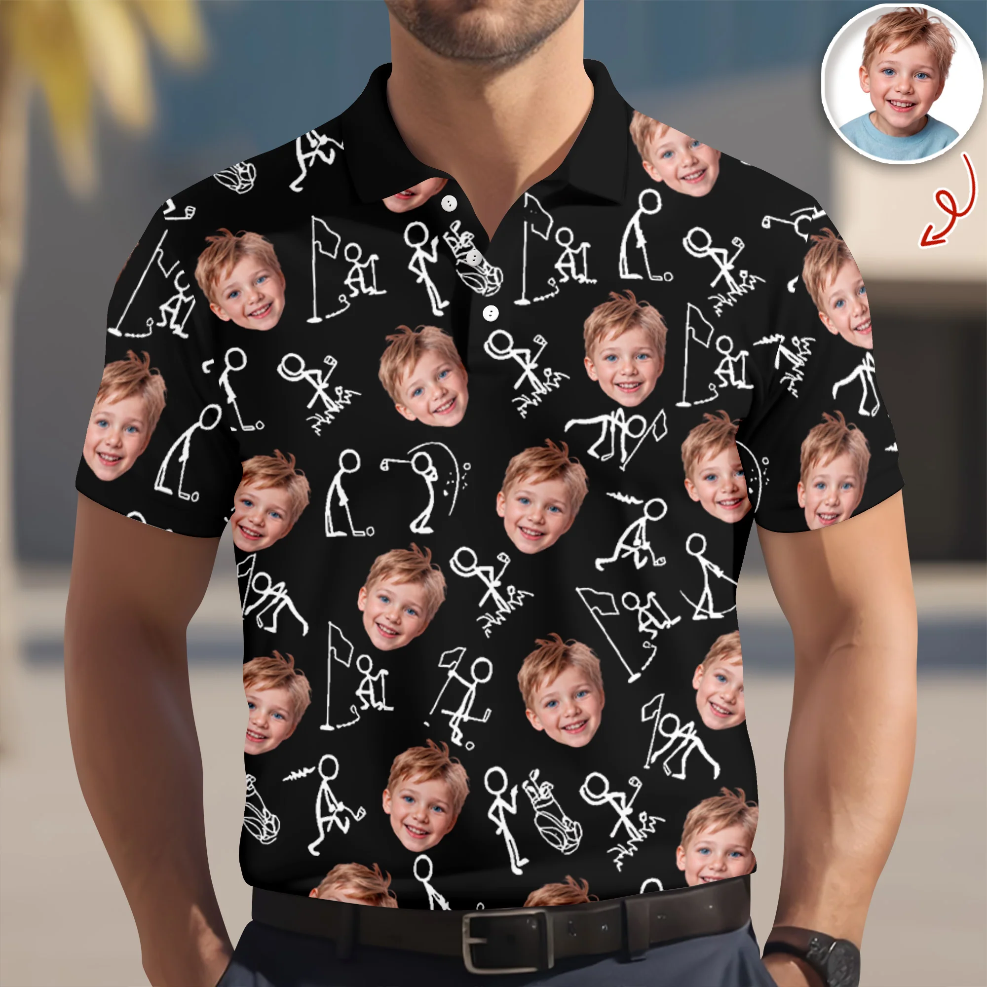 Custom Funny Face Minimalist Golf Pose Polo Shirt Gift For Golfer, Golf Lovers LM32 897617 - Image 3
