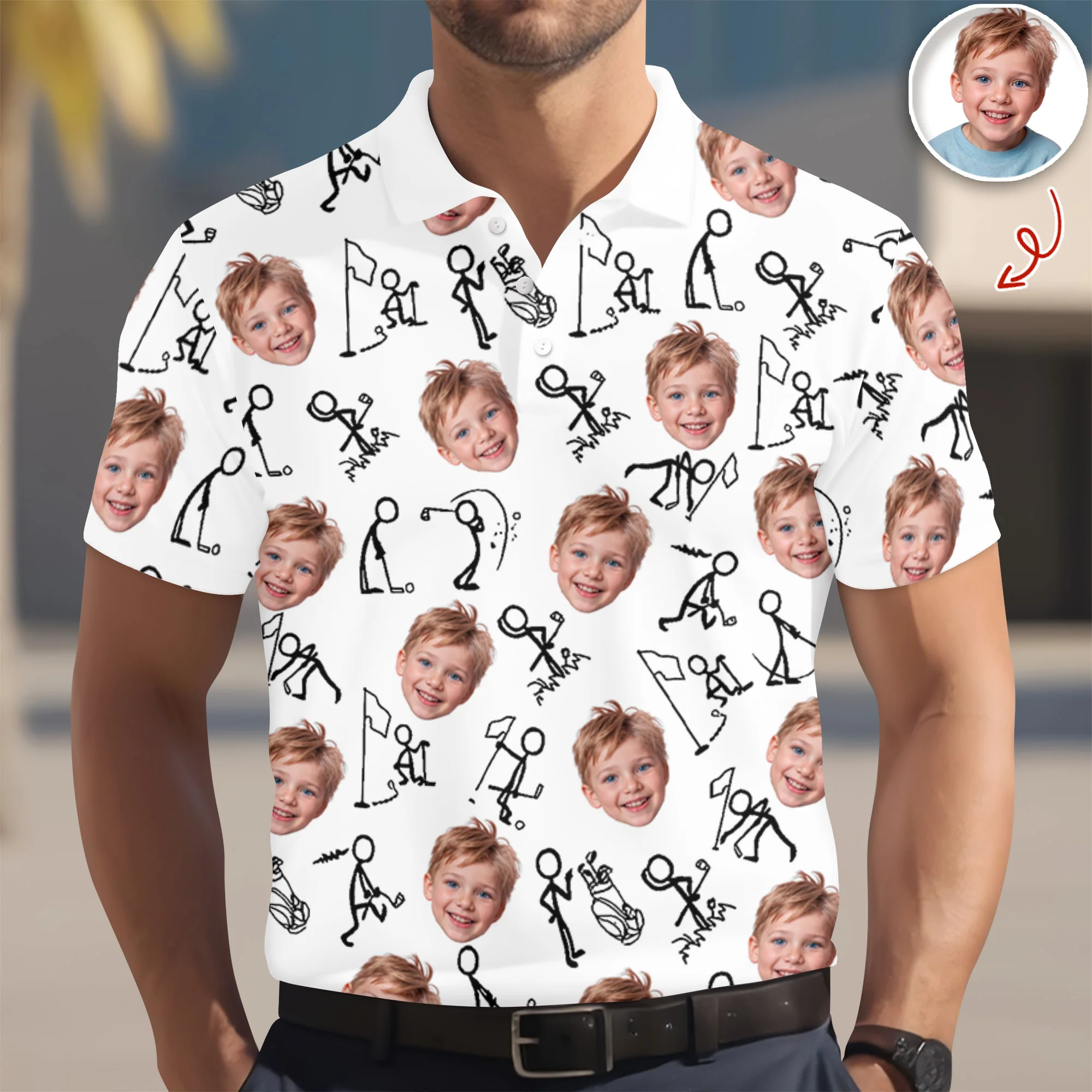 Custom Funny Face Minimalist Golf Pose Polo Shirt Gift For Golfer, Golf Lovers LM32 897617 - Image 5