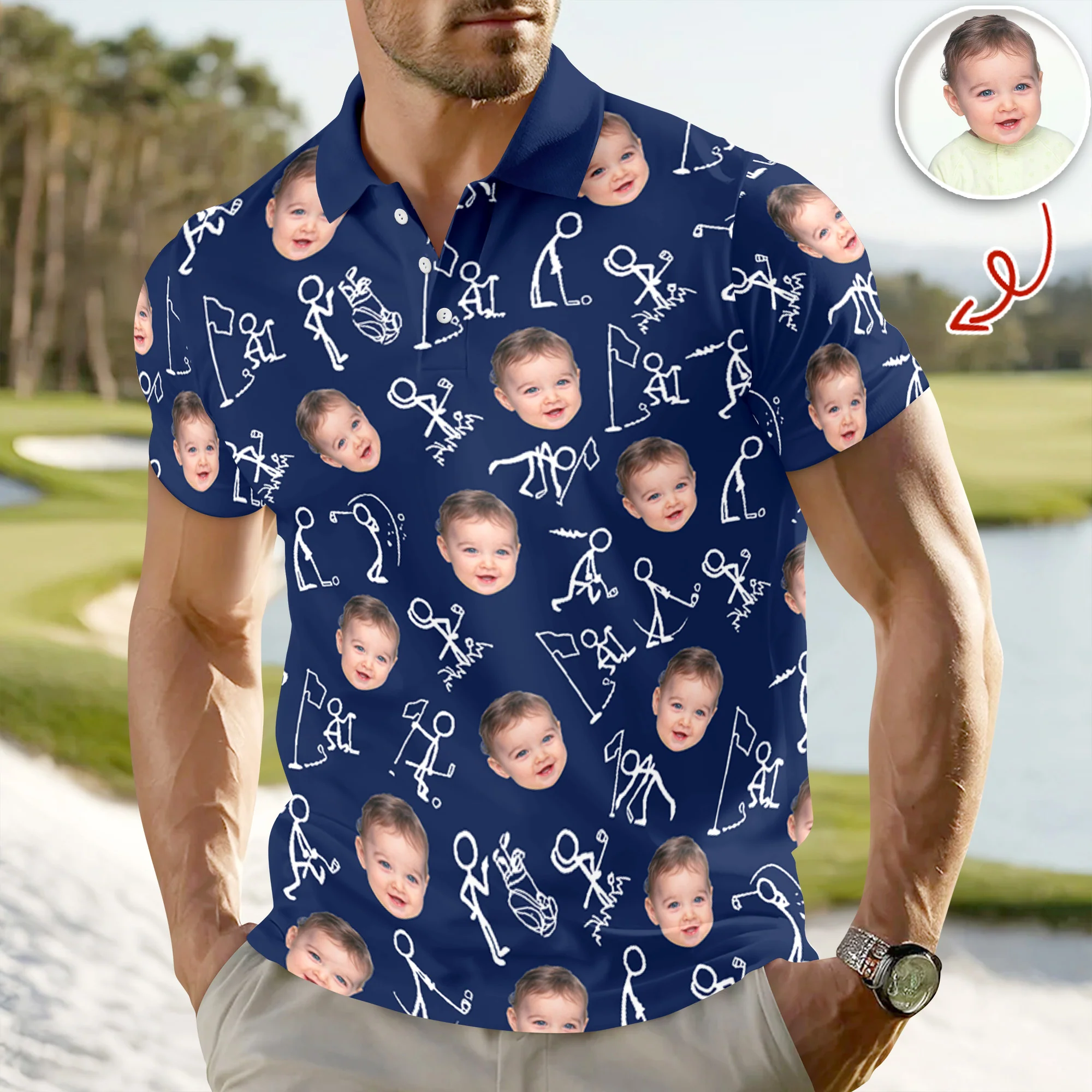 Custom Funny Face Minimalist Golf Pose Polo Shirt Gift For Golfer, Golf Lovers LM32 897617 - Image 7