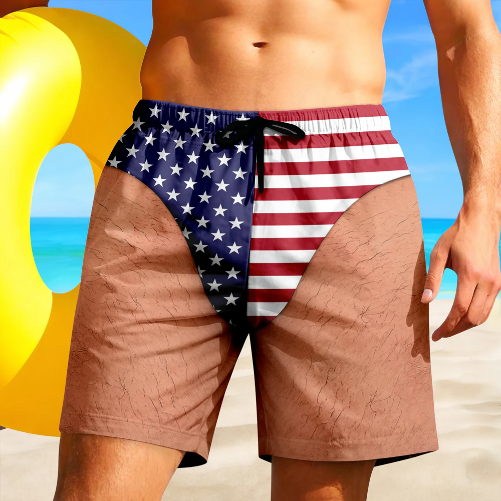 Custom Funny Patriotic America Flag Freedom and Chill Beach Short LM32 669425 - Image 5