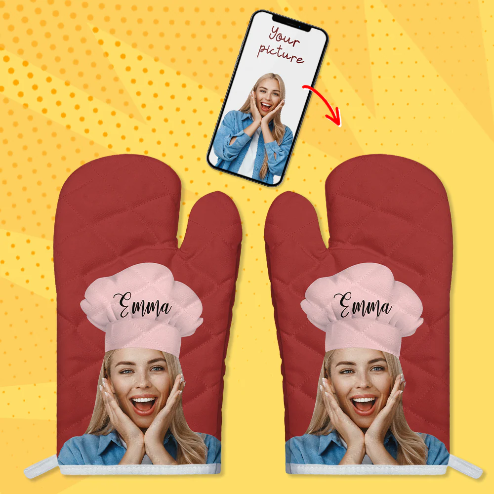 Custom Funny Photo Master Chef Oven Mitt Gift For Cooking Lovers LM32 899233 - Image 3