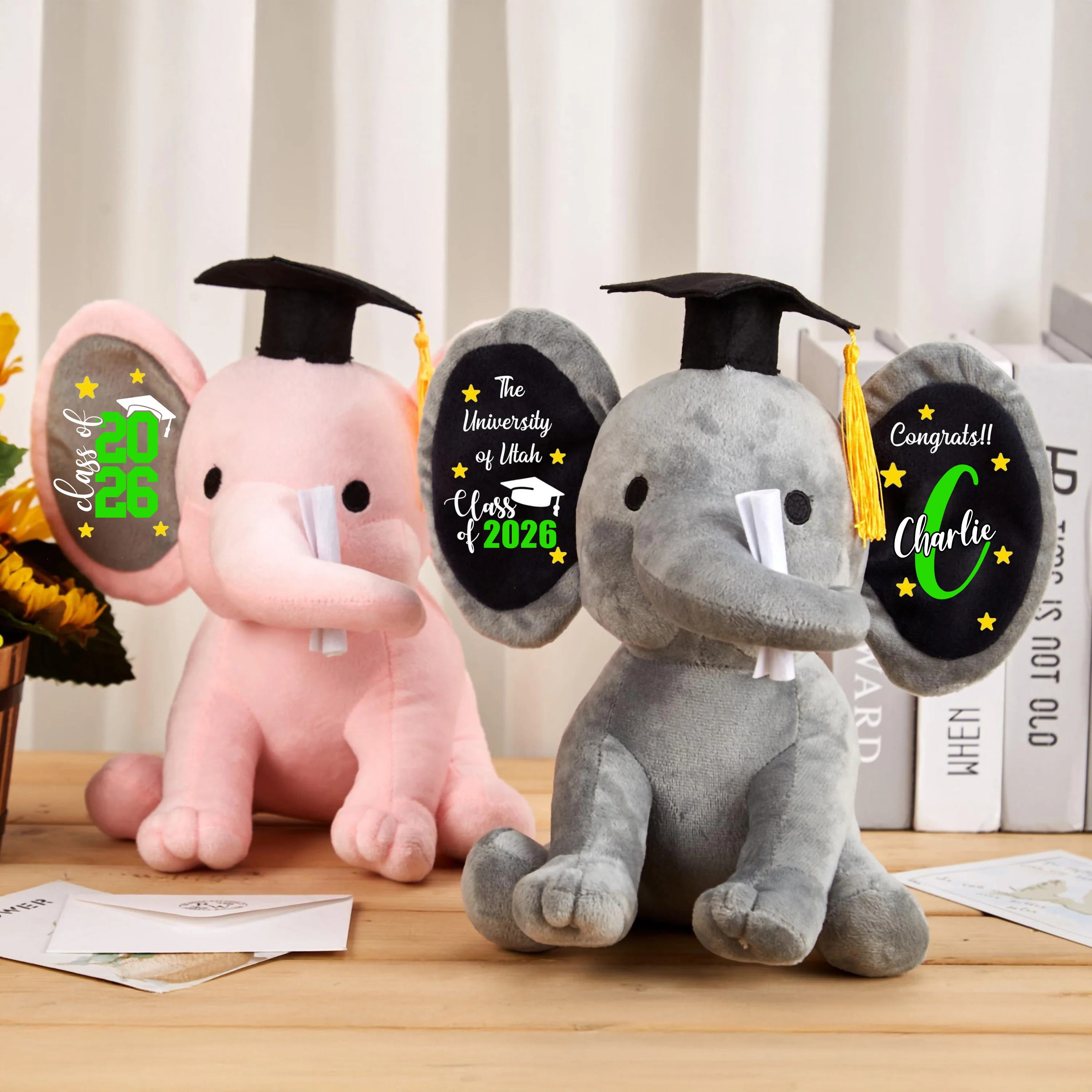 Custom Graduation Class Of 2026 Elephant Stuffed Animal With Name LM32 897683 - Image 3