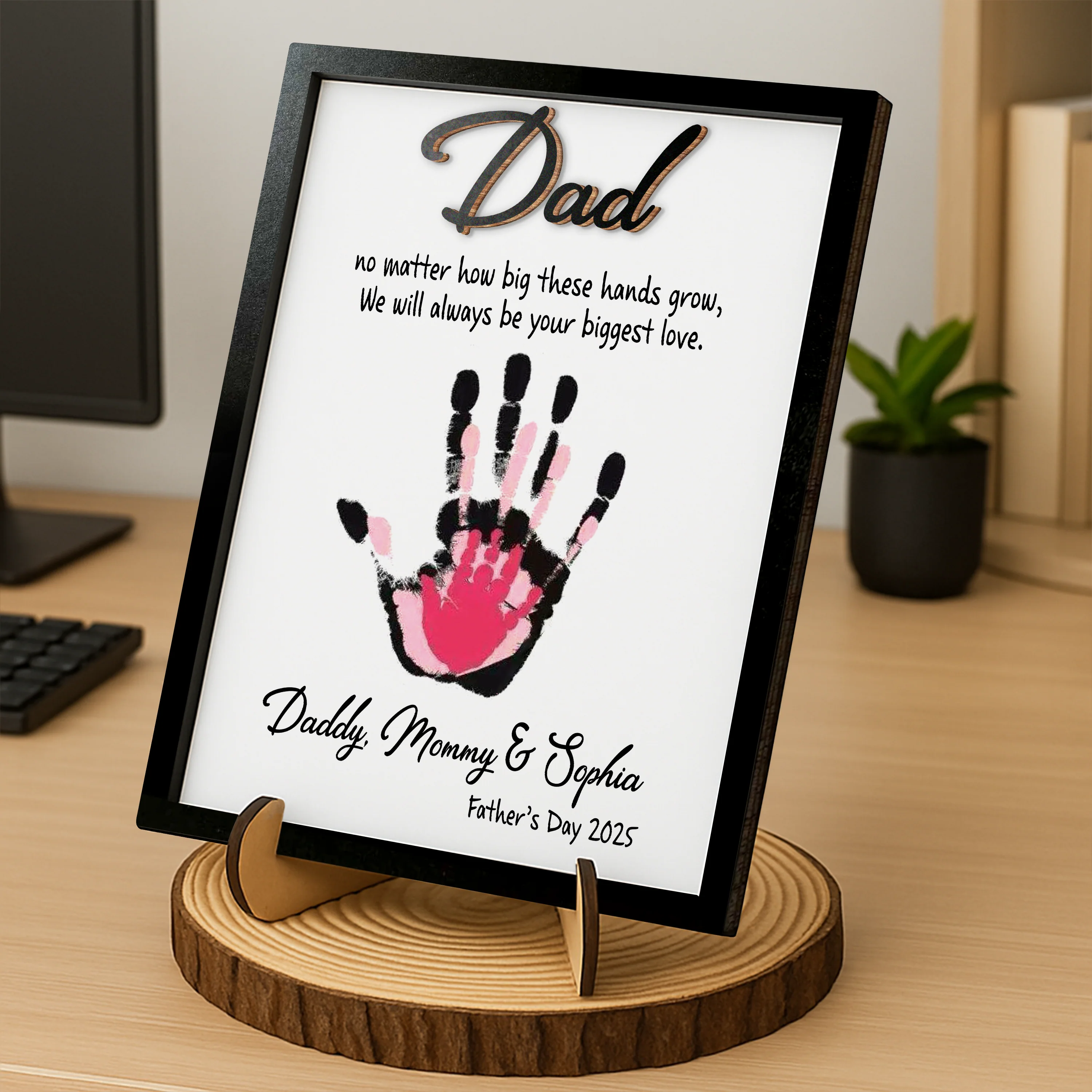 Custom Hand Down 2-Layered Wooden Plaque With Stand Gift For Father LM32 893507 - Image 5