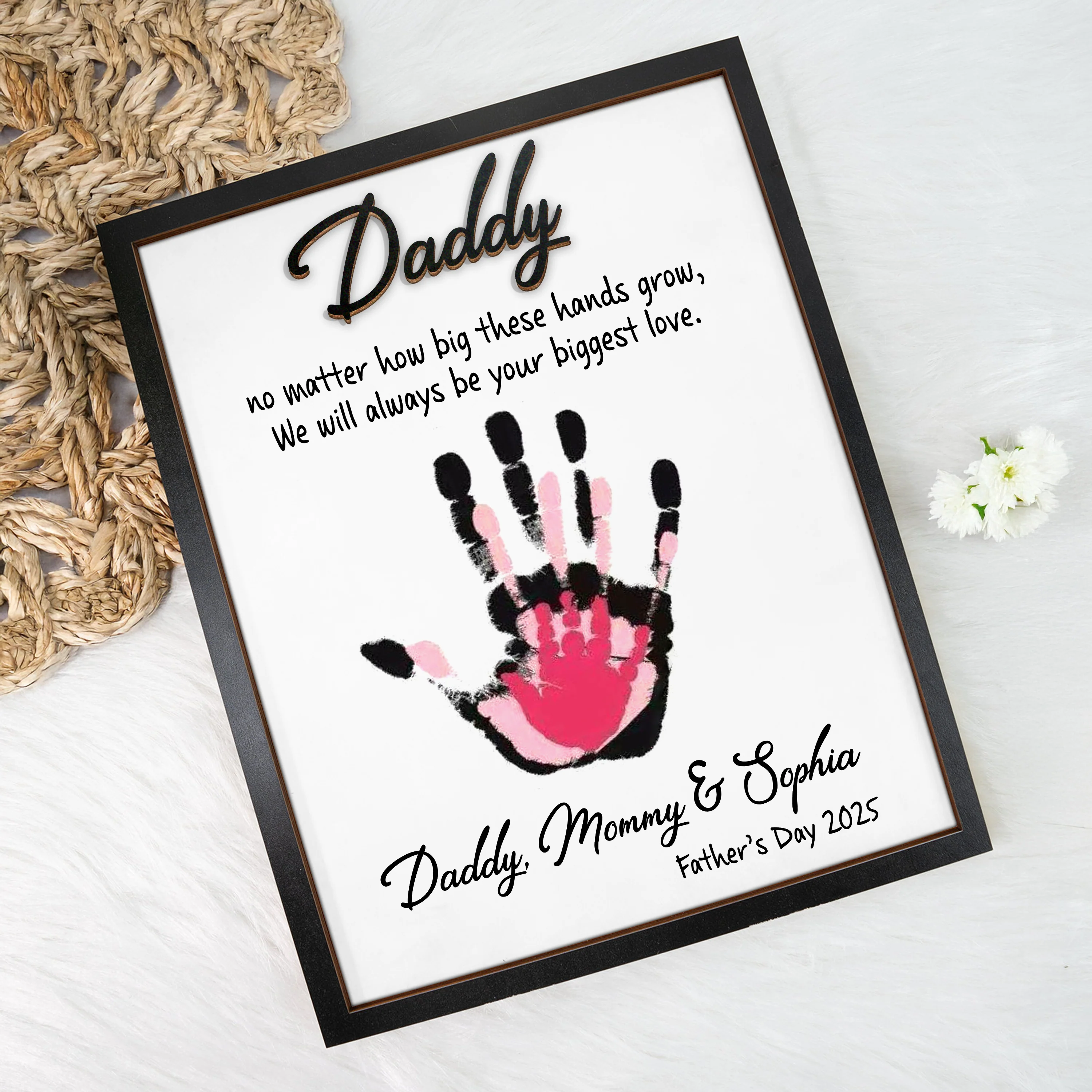 Custom Hand Down 2-Layered Wooden Plaque With Stand Gift For Father LM32 893507 - Image 6