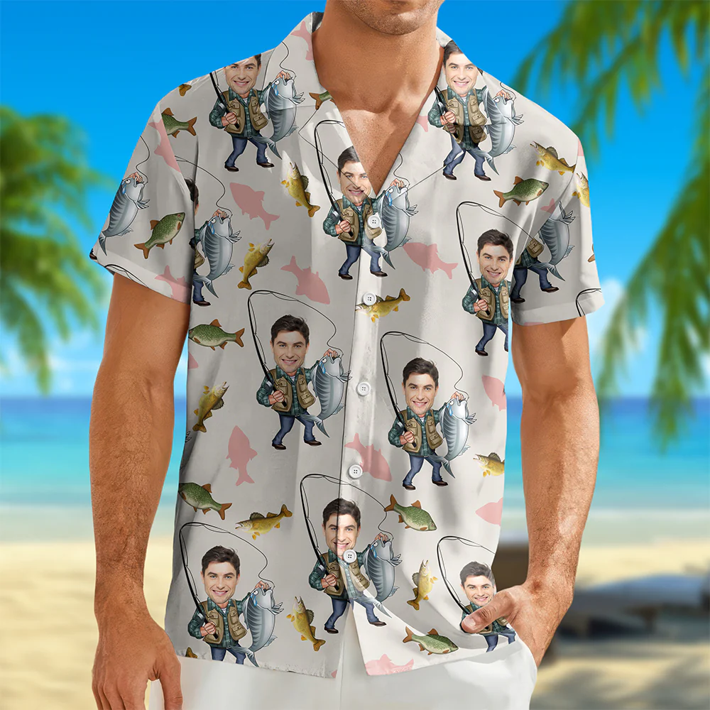 Custom Human Face Bass Fishing Hawaii Shirt For Fisherman LM32 893335 - Image 4