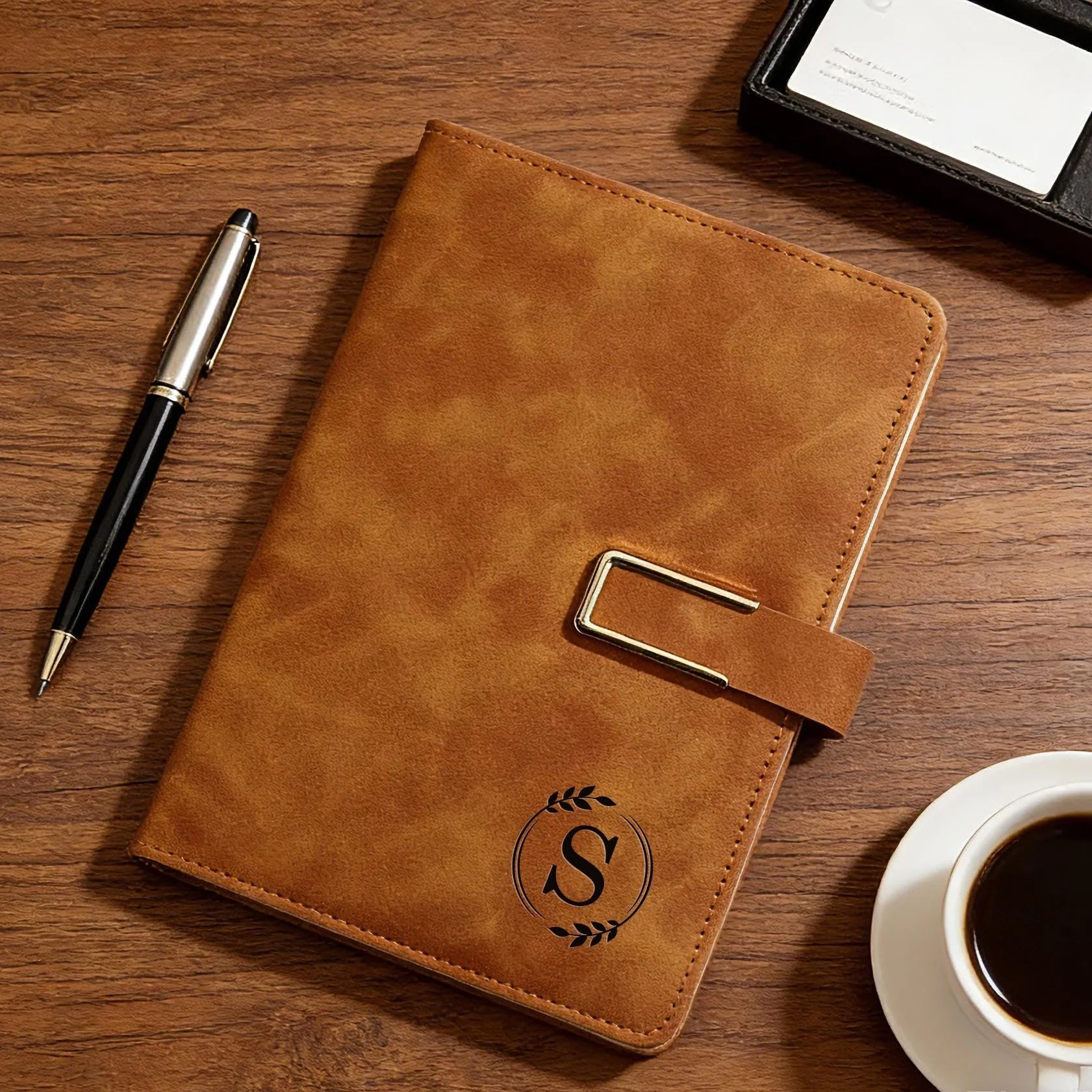 Custom Journal Engraved Leather Notebook Set With Pen, Gift For Dad, Family Gift LM32 899341 - Image 5