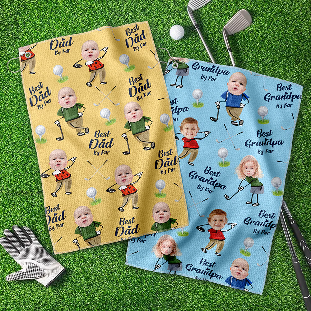 Custom Kid Face Best Dad By Par Golf Towel LM32 893645 - Image 5