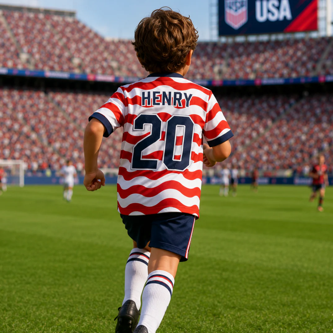 Custom Kids Name and Number 2026 USA Soccer Jersey Set For Kid, Sport Lovers LM32 669451 - Image 3