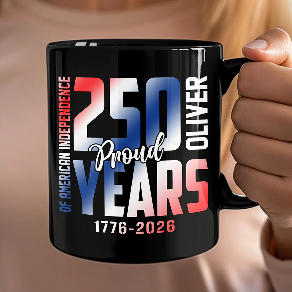 Custom Name 250 Years of American Independence Patriot Black Mug LM32 895149 - Image 5