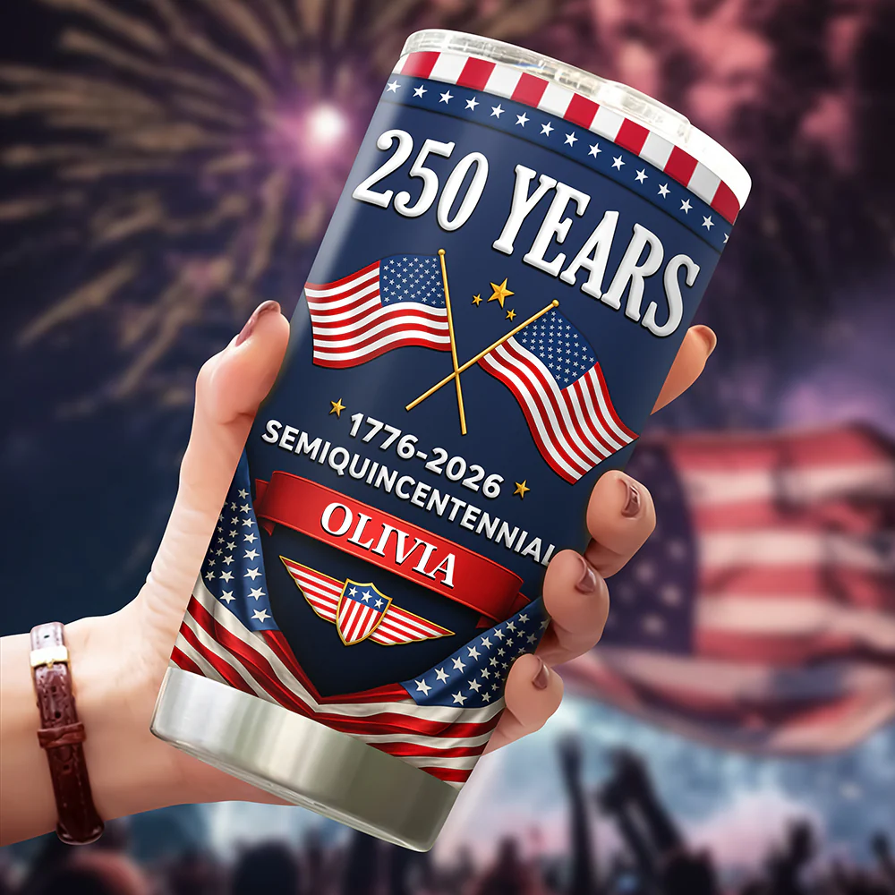 Custom Name 250 Years Semiquincentennial 1776-2026 America Fat Tumbler LM32 899585 - Image 5