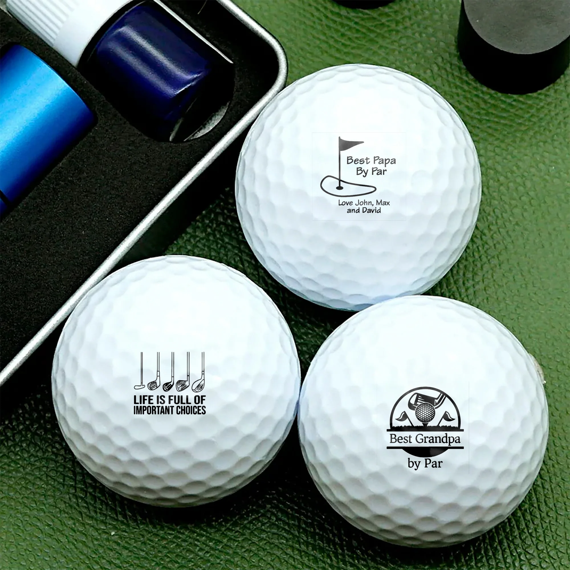 Custom Name Best Papa By Par Embroidered Golf Ball Stamp, Unique Golf Enthusiast Gift LM32 897611 - Image 3