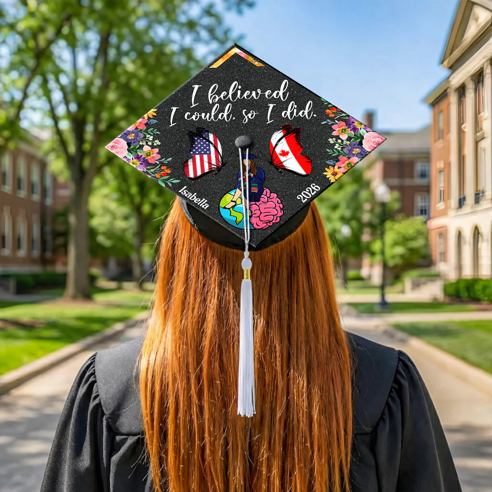 Custom Name Butterfly You Gave Me My Wings National Graduation Cap Topper LM32 899271 - Image 3