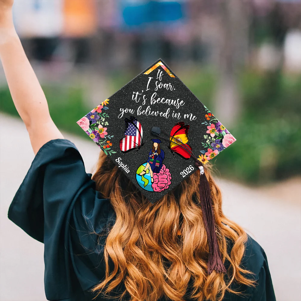 Custom Name Butterfly You Gave Me My Wings National Graduation Cap Topper LM32 899271 - Image 6