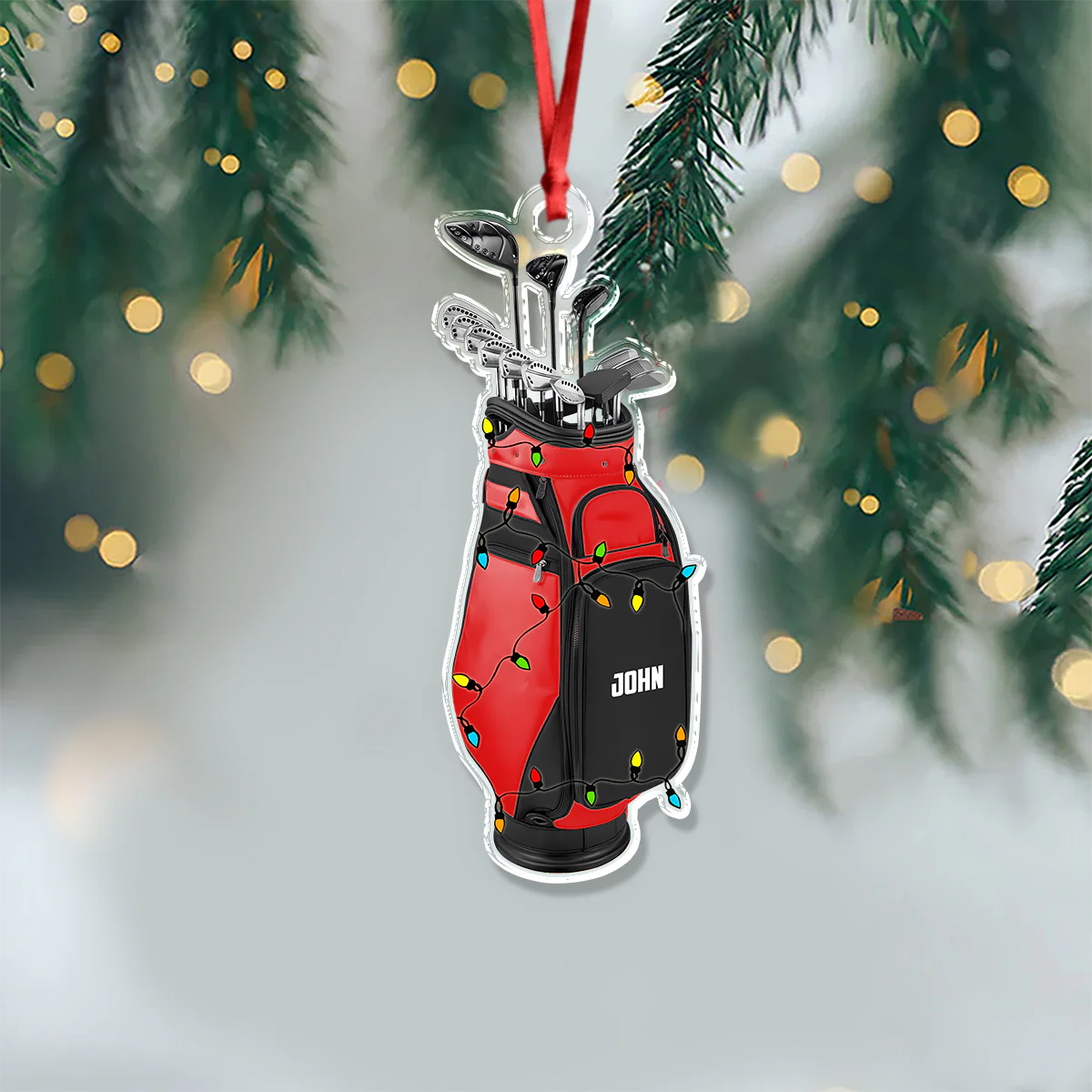 Custom Name Golf Backpacks Christmas Acrylic Ornament LM32 893837 - Image 2