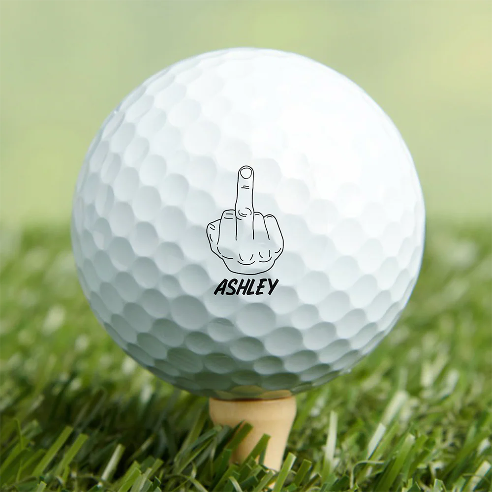Custom Name Middle Finger Golf Ball Stamp Box, Meme Fun Gift LM32 897545 - Image 5