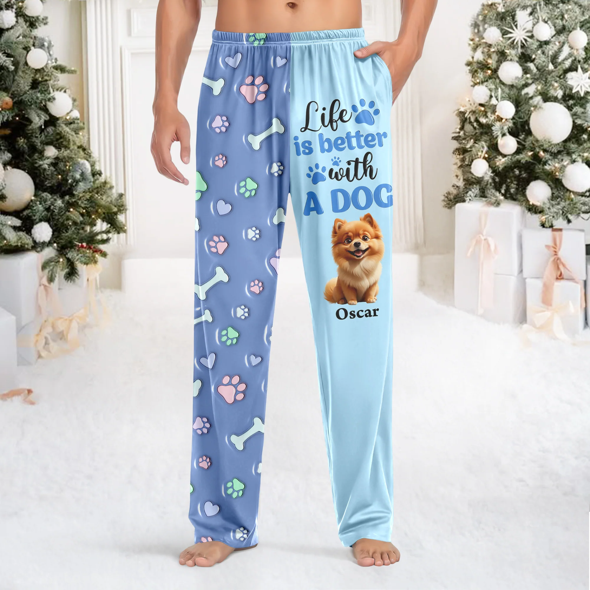 Custom Dog Name Life Is Better With Dogs 3D Effect Sweatpants LM32 895927 - Image 2