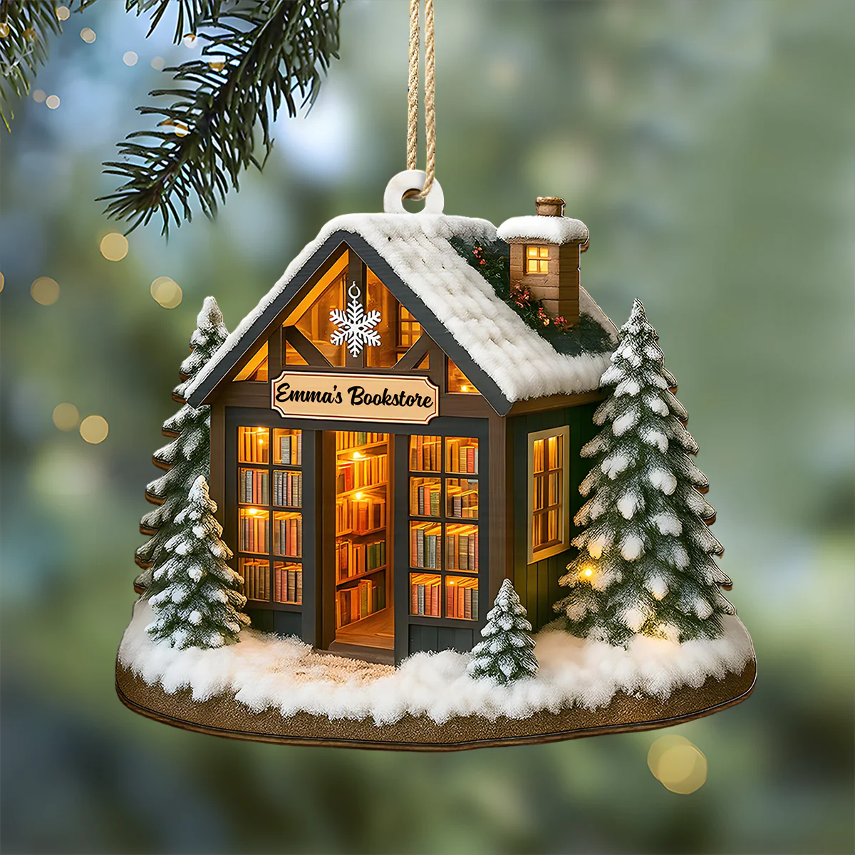 Custom Name Welcome To My Bookstore Wood Ornament – Christmas Gifts LM32 895633 - Image 3