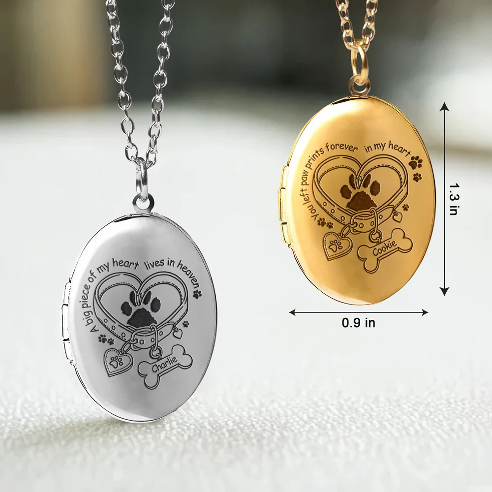 Custom Pet Photo A Big Piece Of My Heart Live In Heaven Memorial Locket Necklace LM32 893325 - Image 7