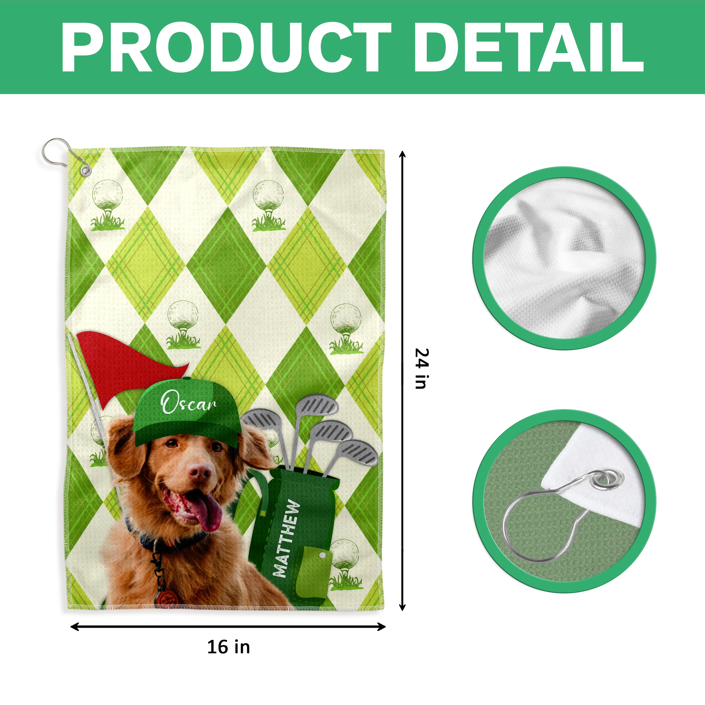Custom Pet Photo Every Golfer Needs a Loyal Caddie Golf Towel LM32 893603 - Image 7