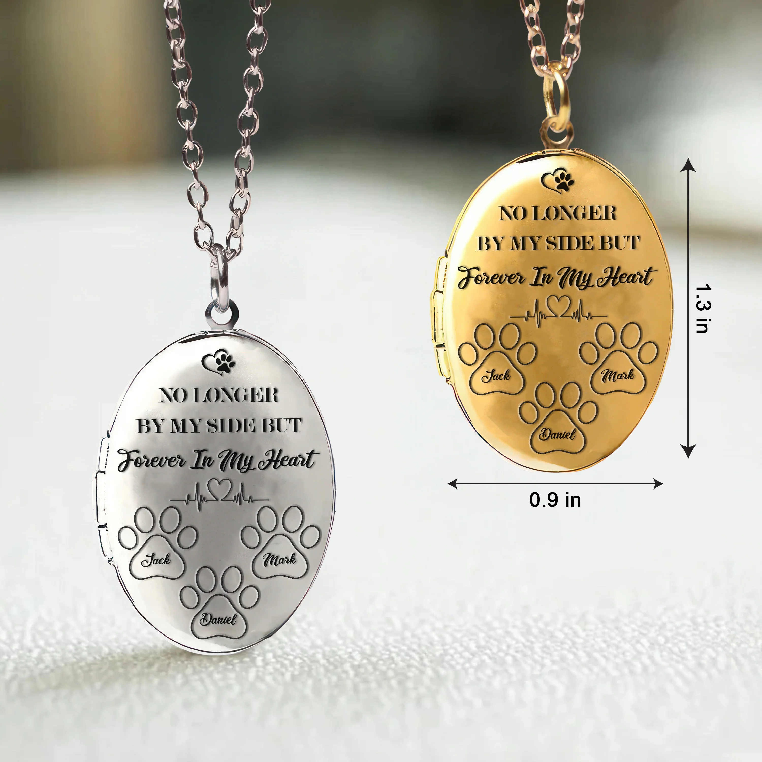 Custom Pet Photo You Left Paw Prints On My Heart Memorial Locket Necklace LM32 893323 - Image 7