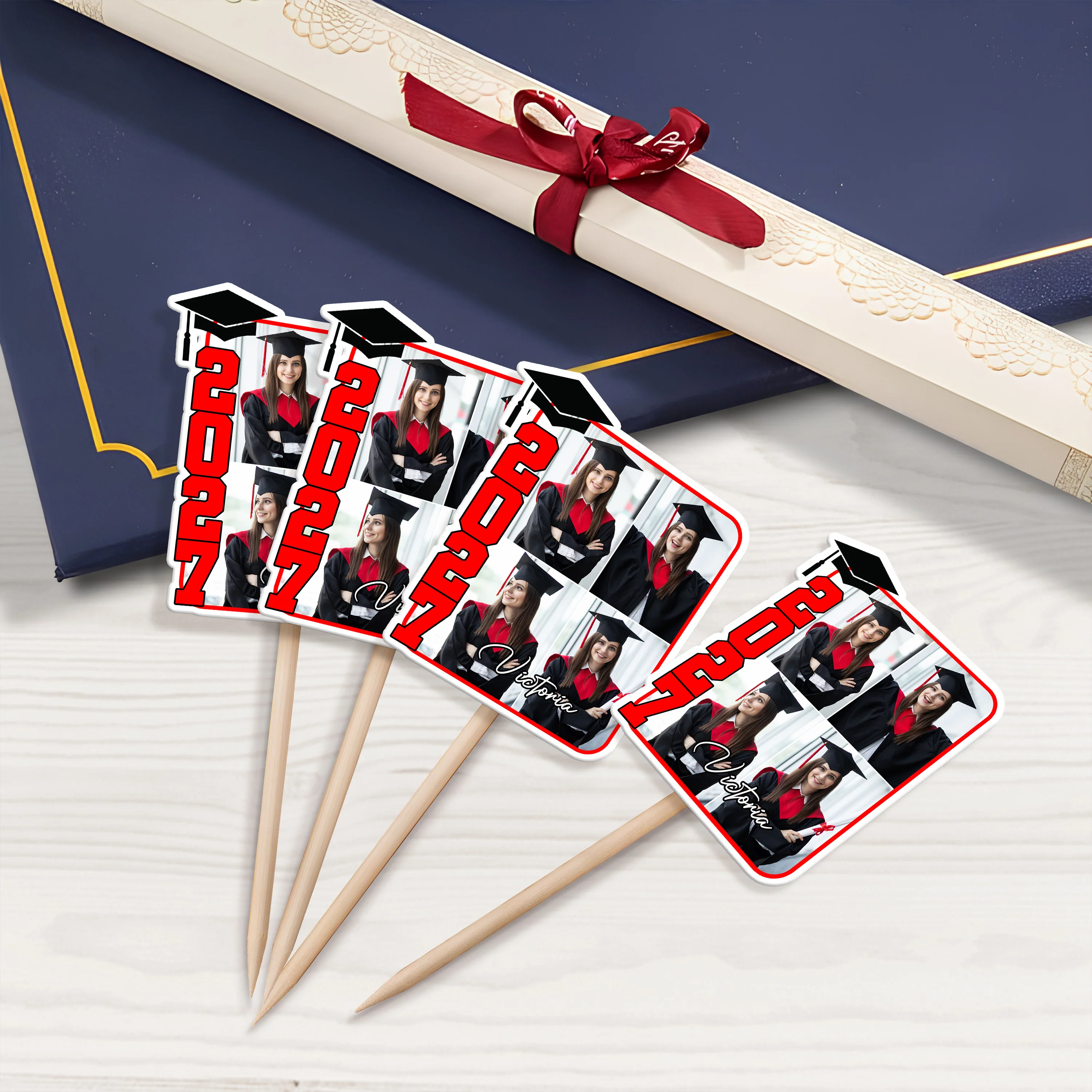 Custom Photo 2026 Graduation Party Decoration Cupcake Toppers LM32 893265 - Image 3