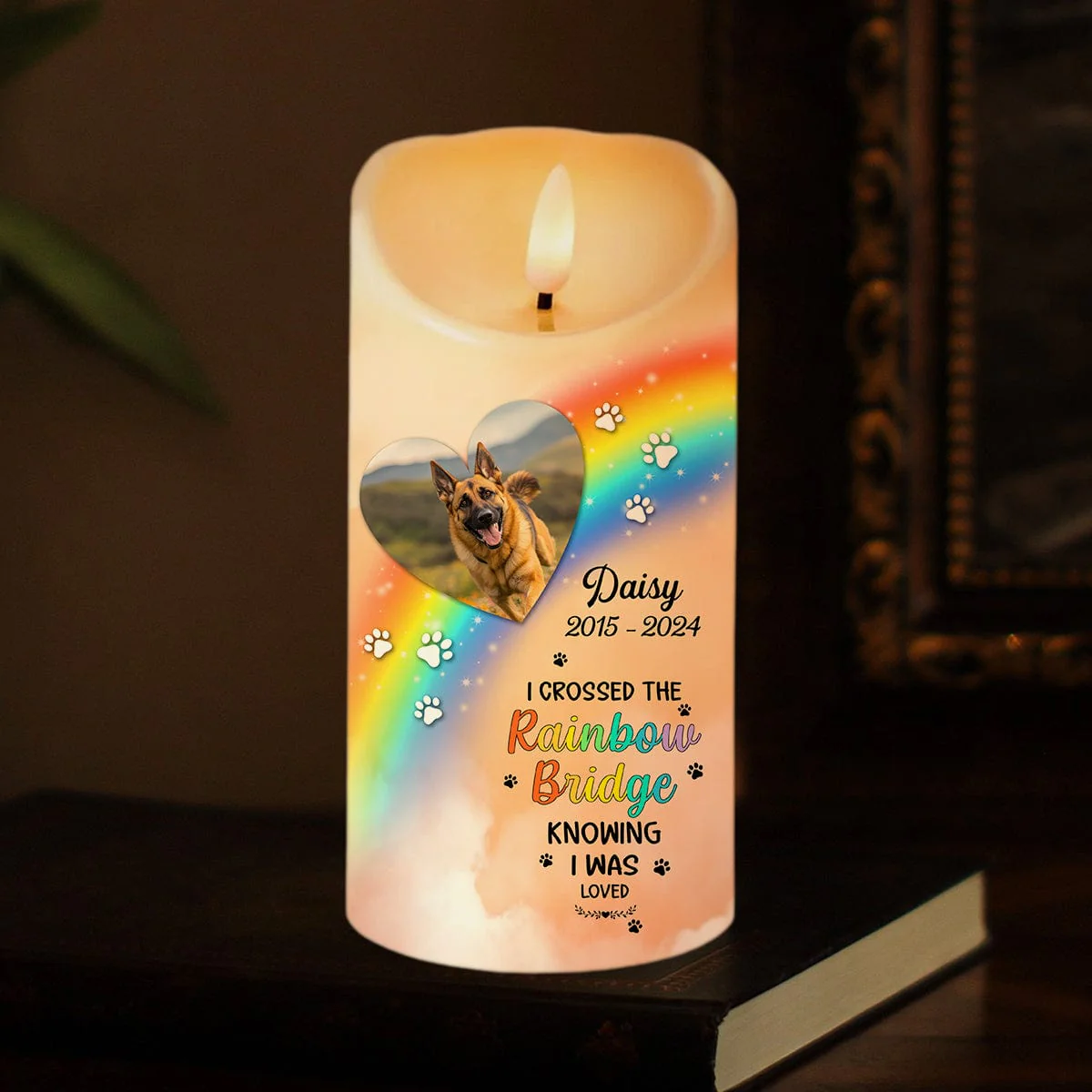Custom Photo A Piece Of My Heart Miss You Memorial LED Candle HA75 891949 - Image 2