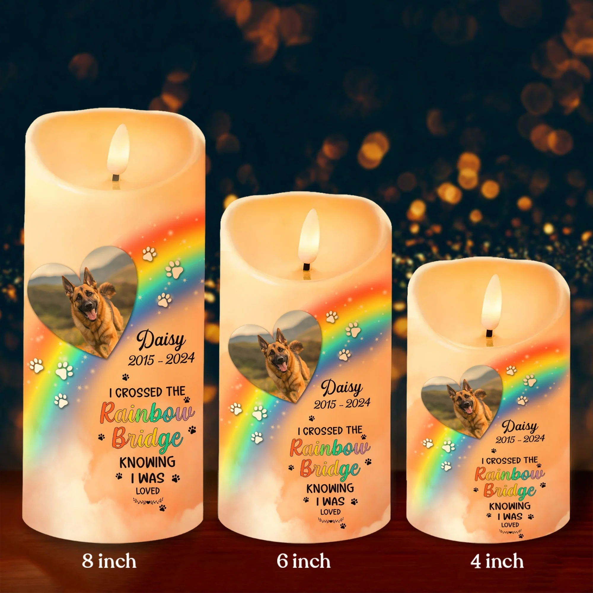 Custom Photo A Piece Of My Heart Miss You Memorial LED Candle HA75 891949 - Image 5