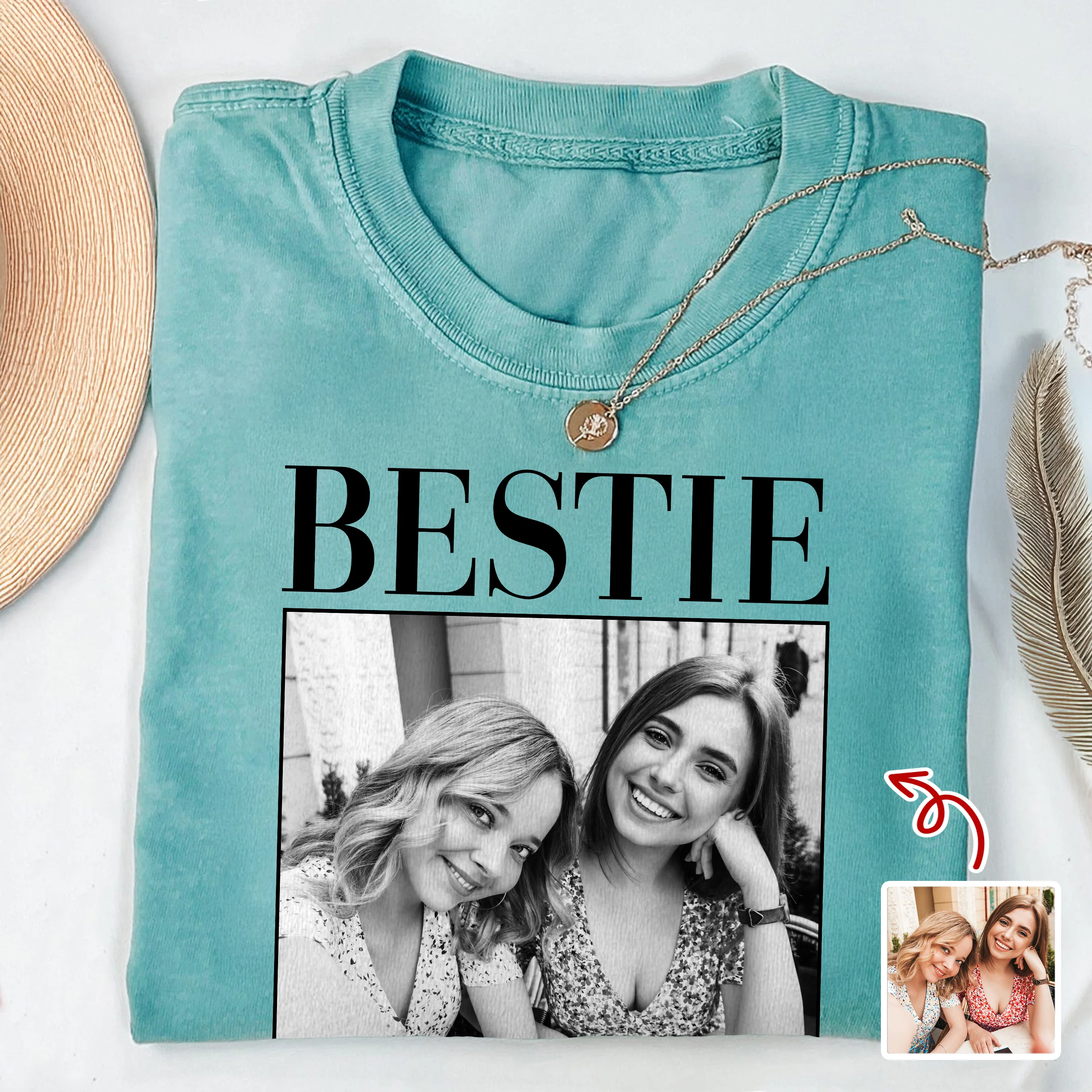 Custom Photo and Name Bestie Vintage Comfort Shirt For Best Friend LM32 895509 - Image 7