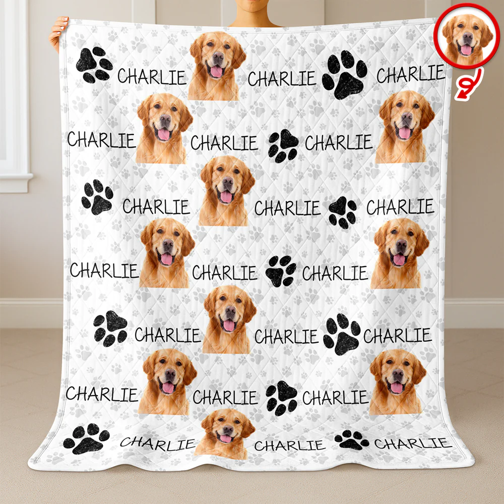 Custom Photo And Name On Quilt Blanket For Dog Lover LM32 897303 - Image 3