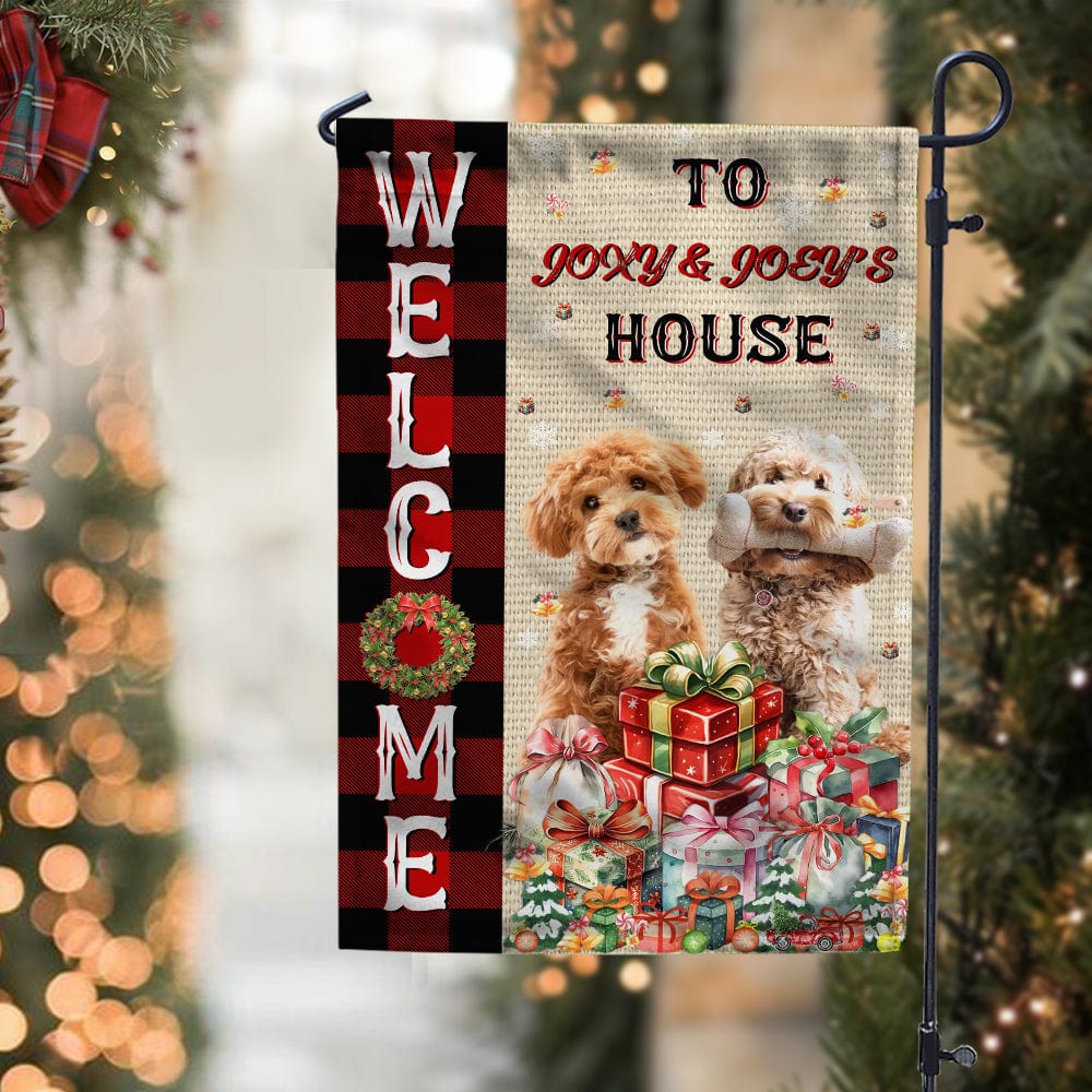 Custom Photo and Name Welcome To The Dog House Christmas Garden Flag TH10 891775 - Image 3