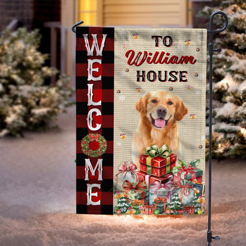 Custom Photo and Name Welcome To The Dog House Christmas Garden Flag TH10 891775 - Image 4